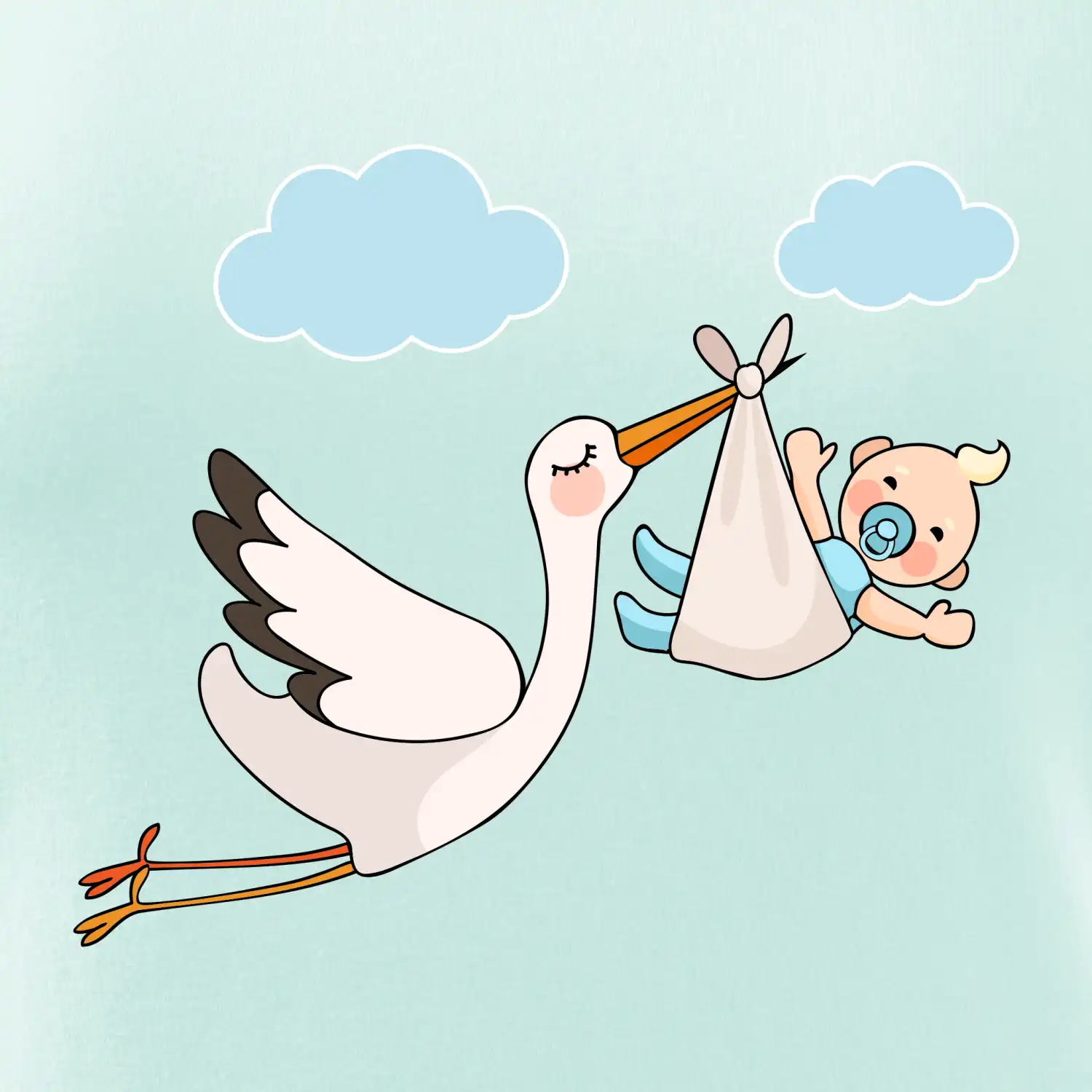 Čáp čekáme miminko - kluk