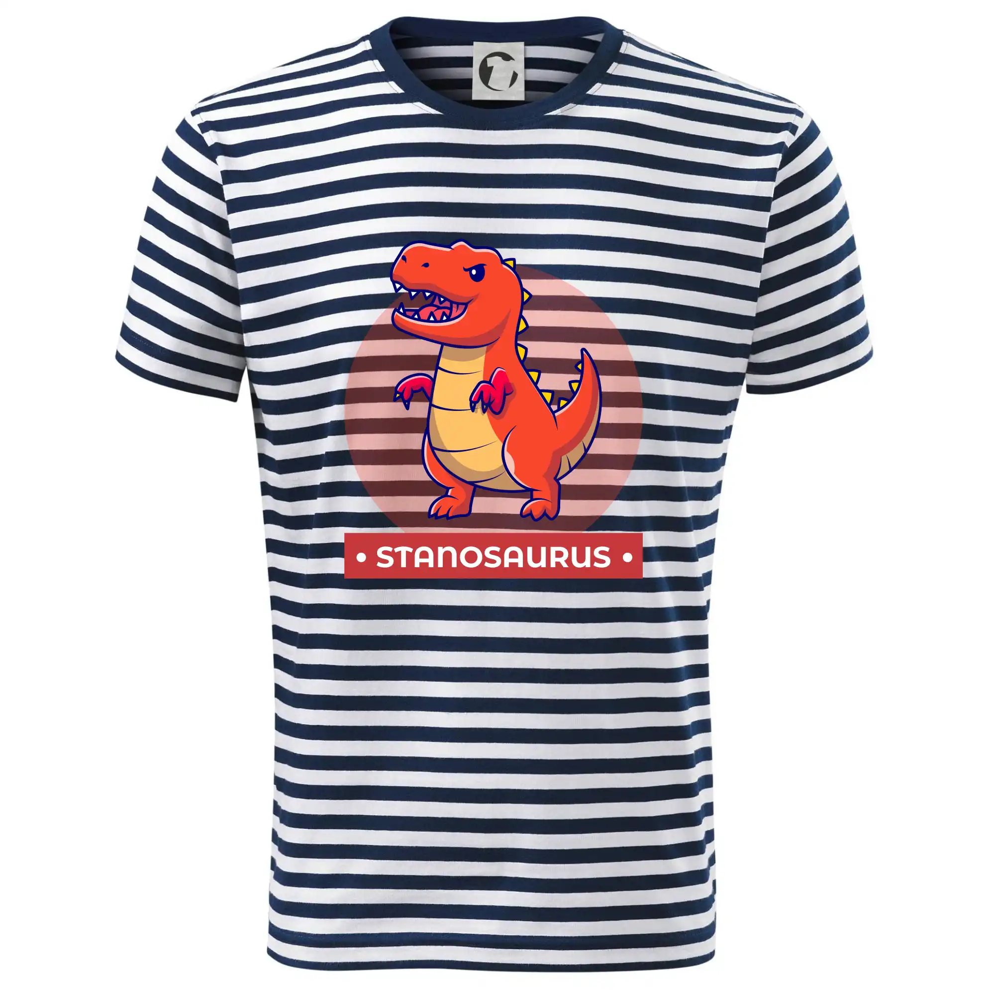 Detské tričká, mikiny a body s originálnymi potlačami | Veselé motívy pre chlapcov aj dievčatá - Dinosaurie mená - oranžový dinosaurus - Tričko na vodu