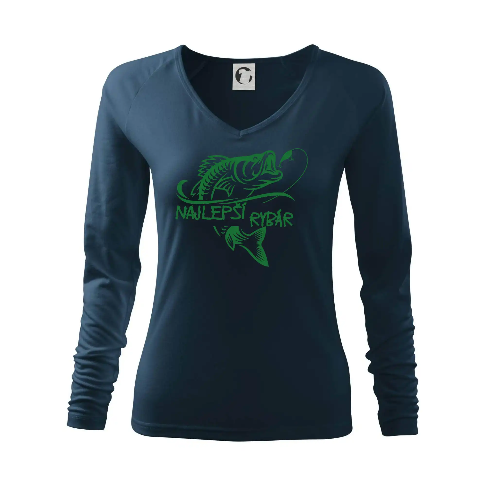 Tričká pre rybárov s potlačou - Najlepší rybár ryba na háčiku - Tričko dámske Elegance