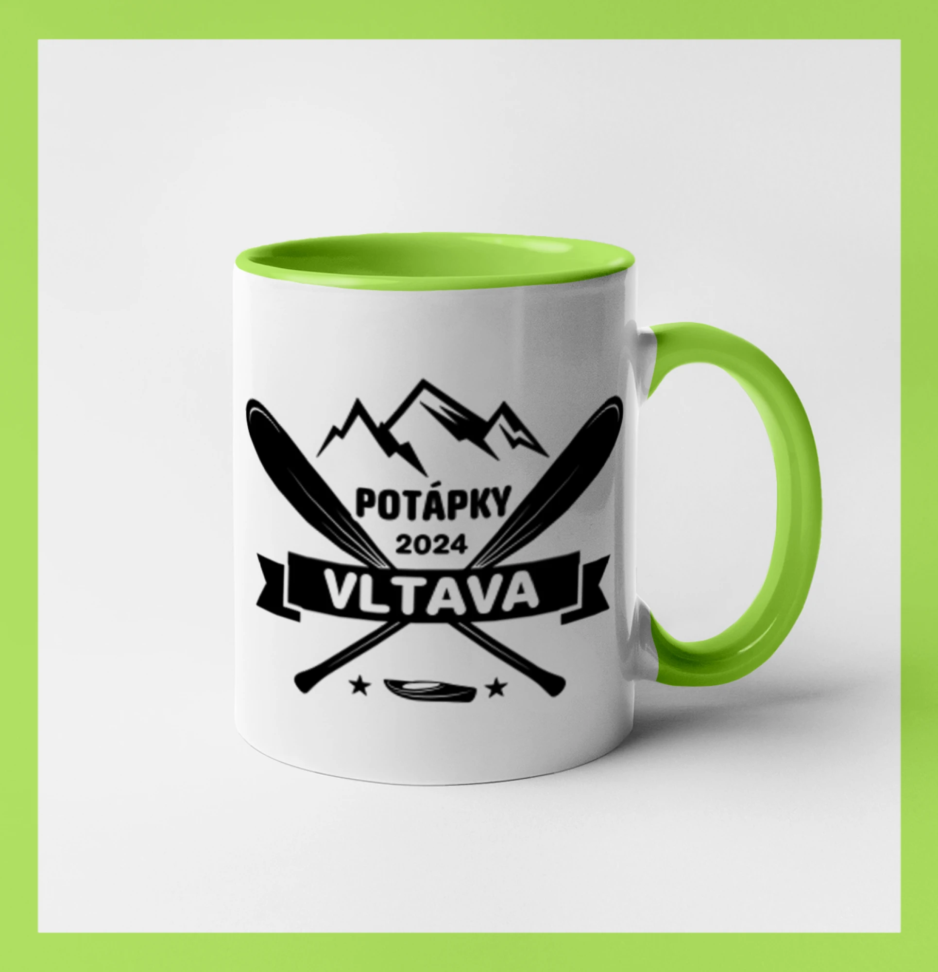 Vodácke tričká - K vode - pádla hory (vlastný nápis) - Hrnček 