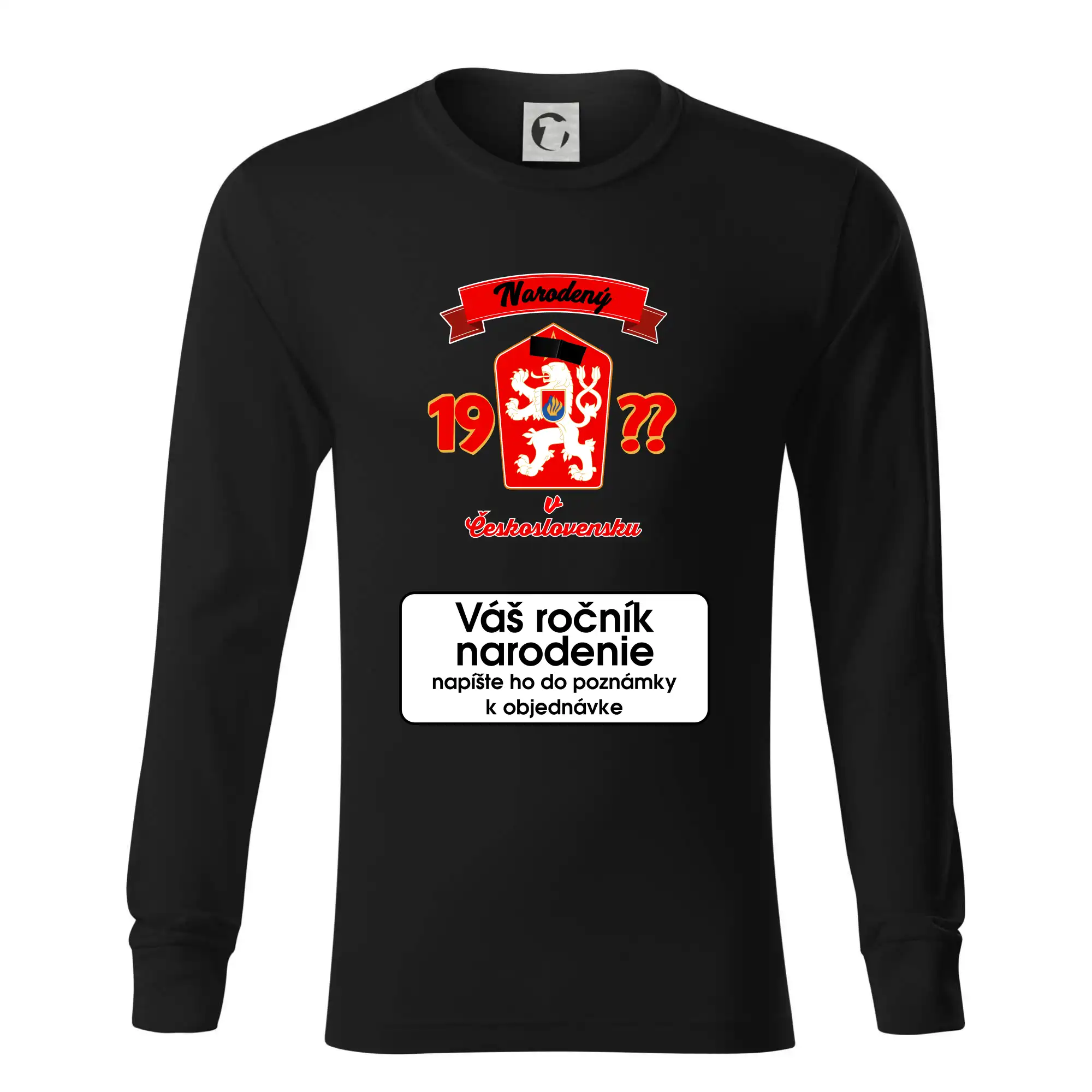 Prelepená hviezda - Narodený v Československu - vlastný ročník - Tričko s dlhým rukávom LS R05