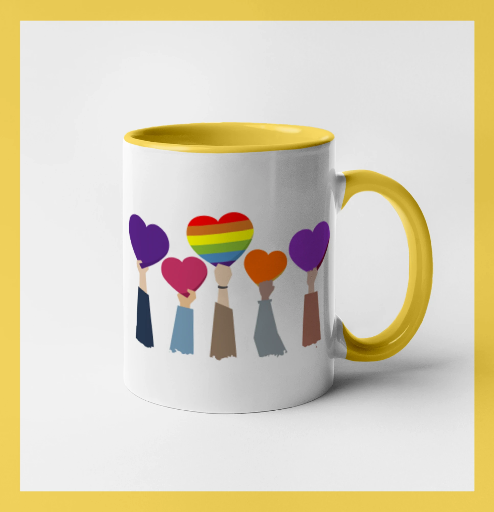 Tričká pre LGBT a Queer komunitu - LGBT ruky srdce - Hrnček 