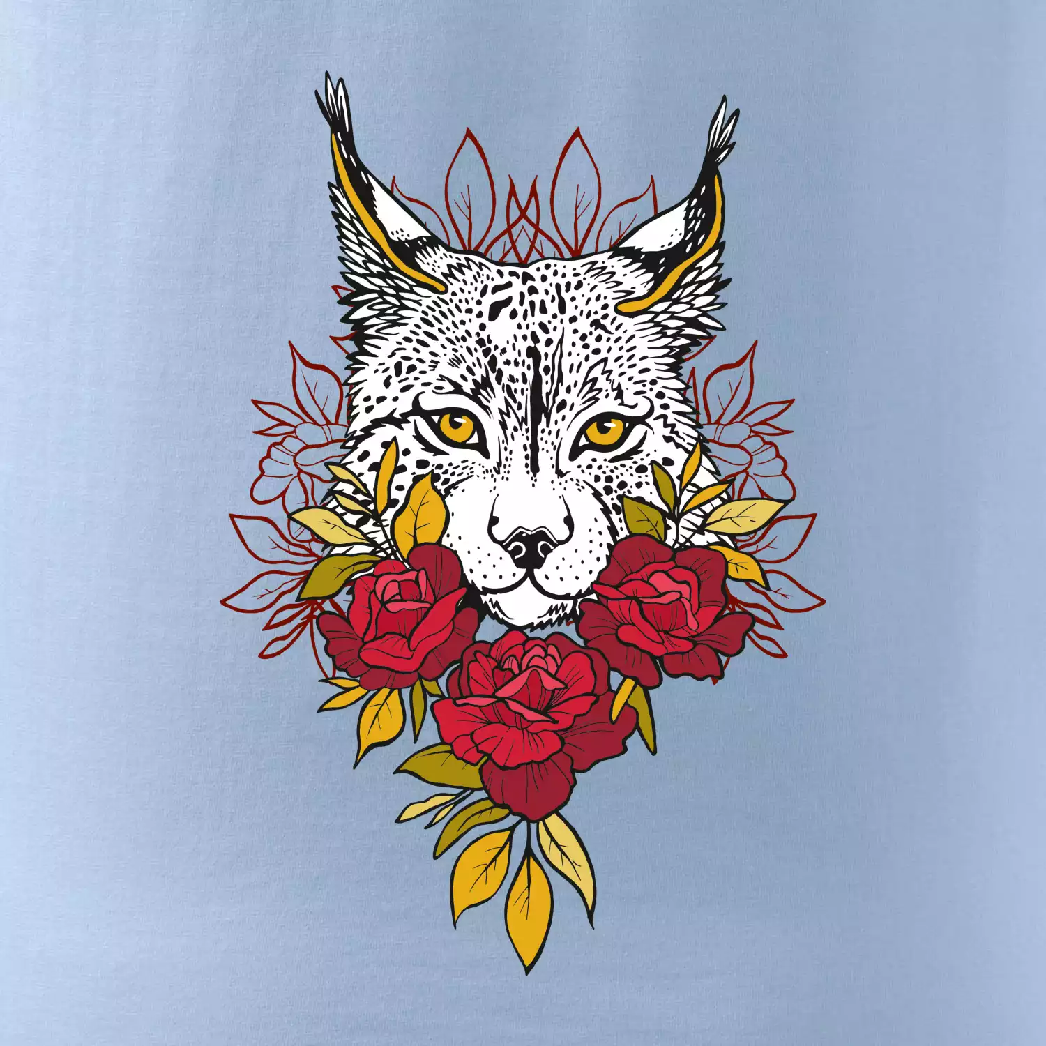 Rys s červenými ružami (Pecka design)