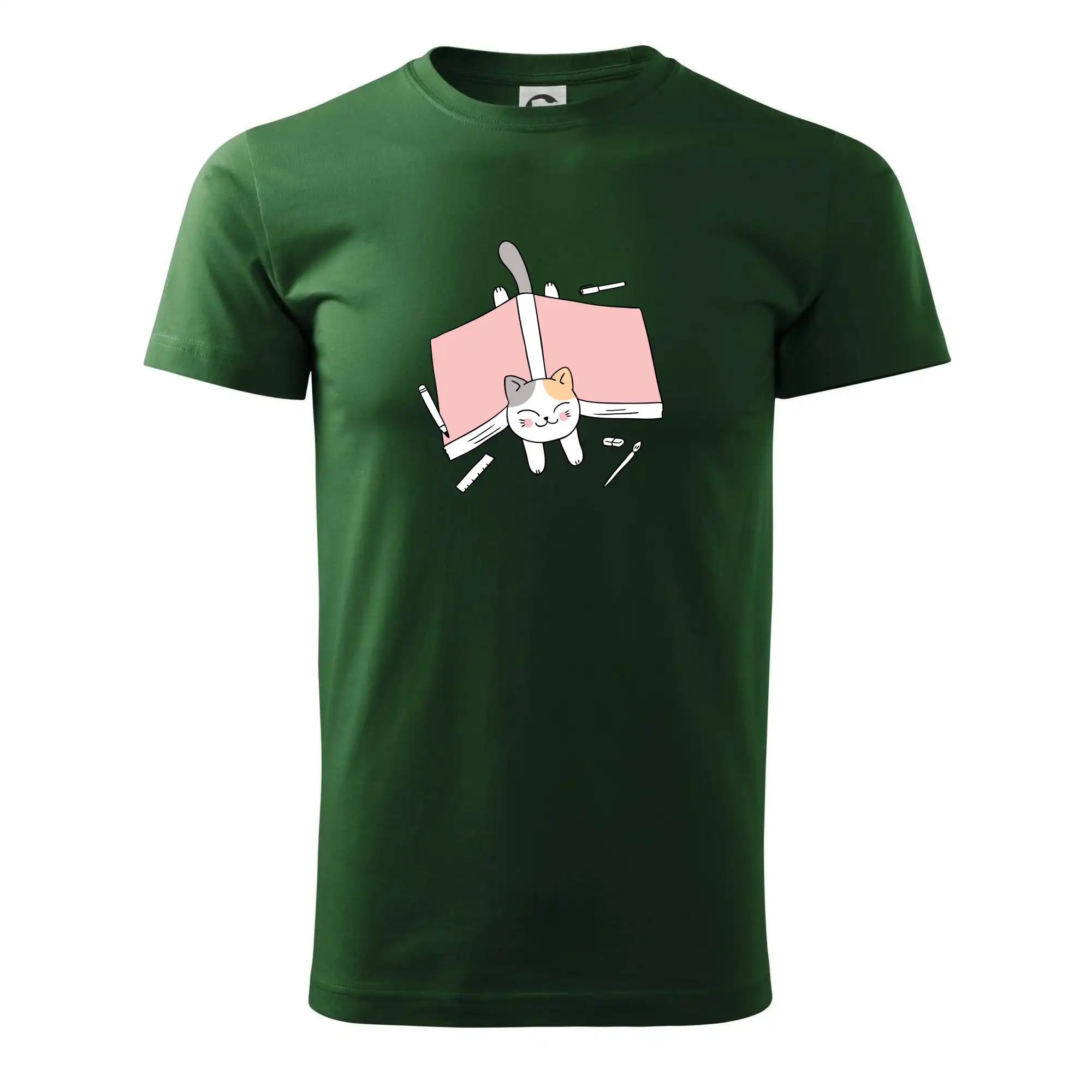 Vtipná tričká s mačkou - Učenie na štátnice mačka - Tričko extra veľké  (5-8XL)