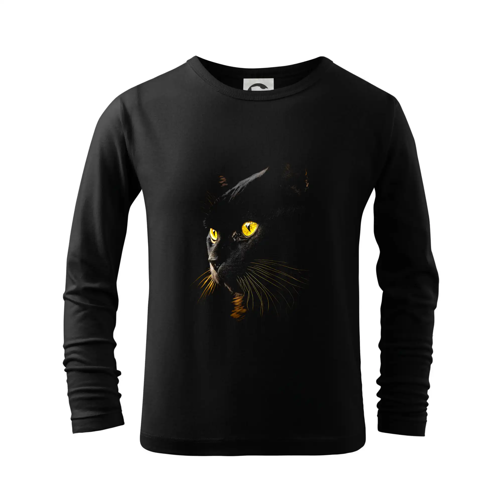 Vtipná tričká s mačkou - Zlaté kočičí oči - Tričko detské Long Sleeve