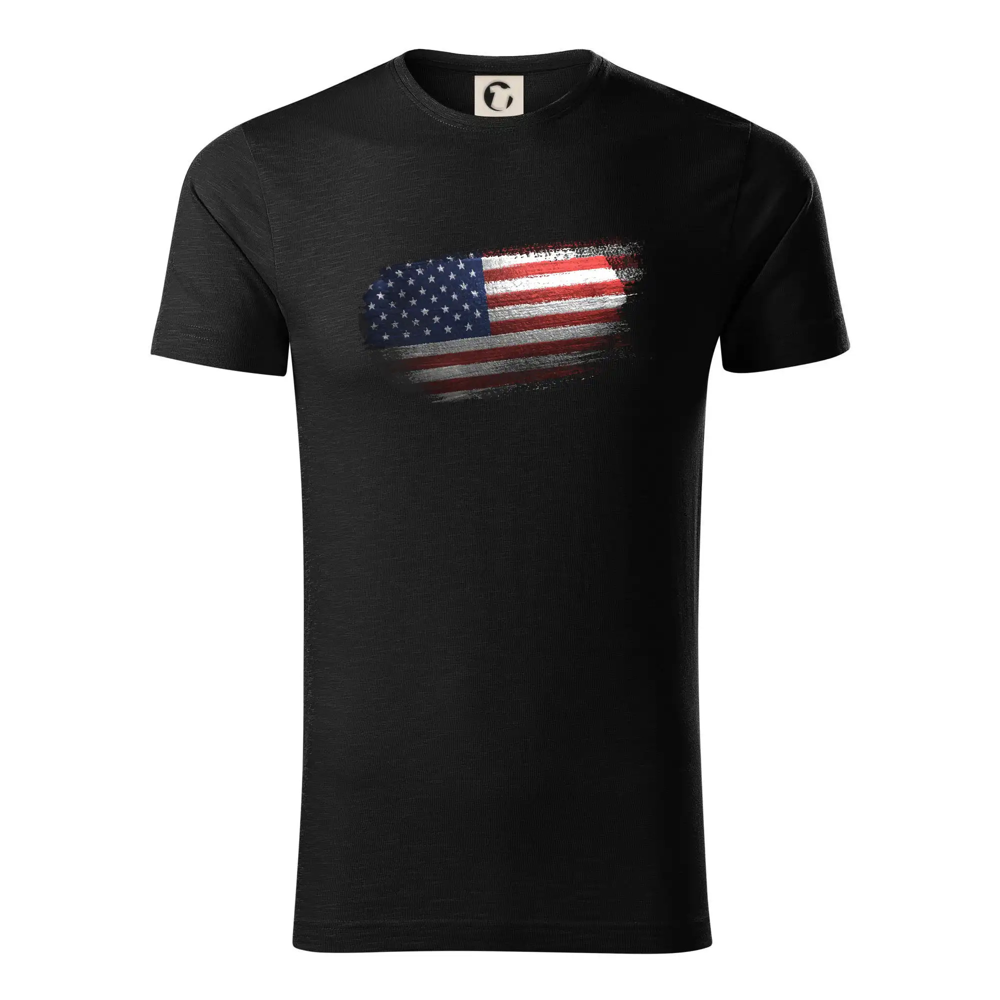 Tričká USA - Americká vlajka ohryzaná - Tričko z organickej bavlny