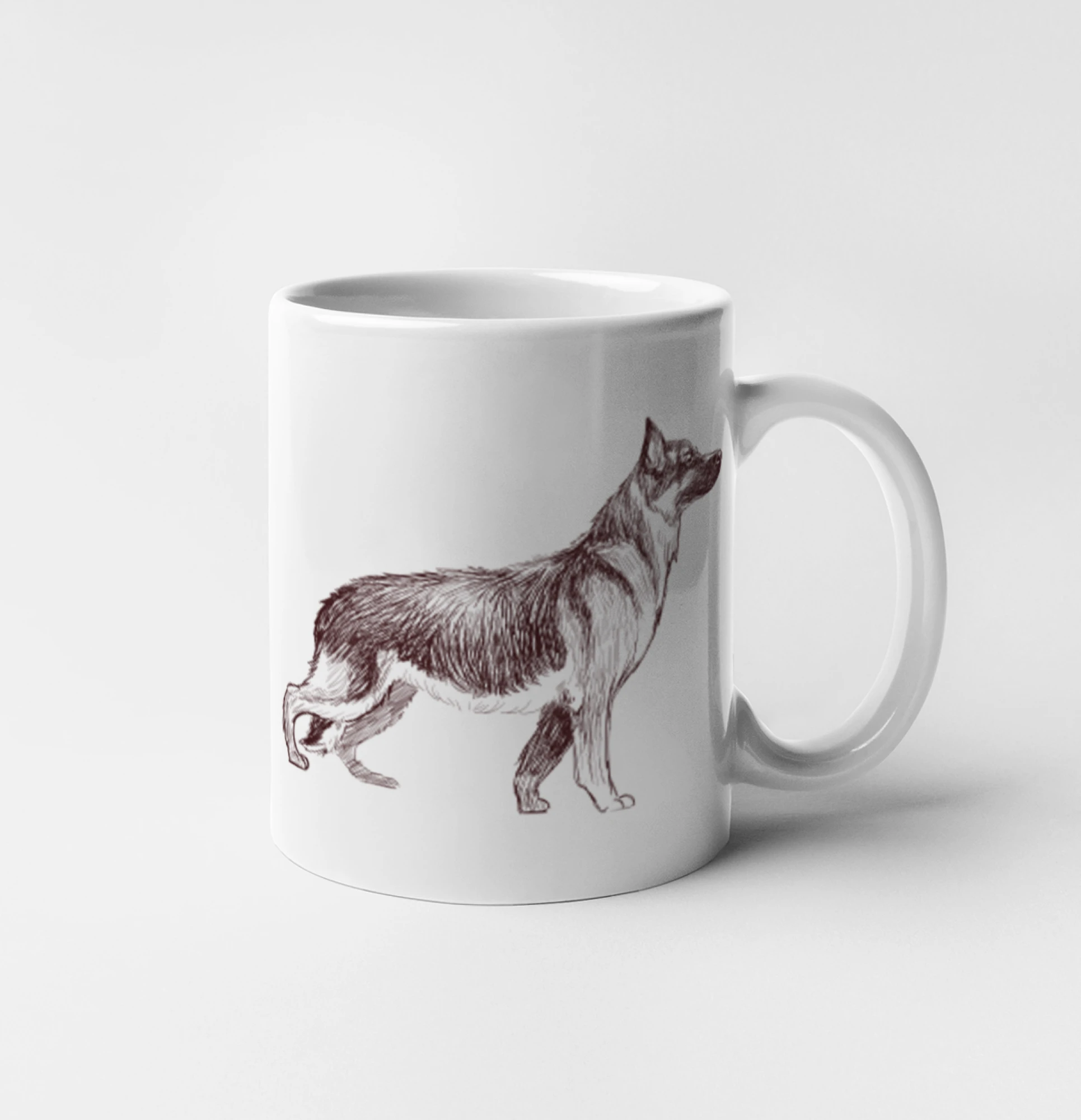 Německý ovčák -  kreslený skica