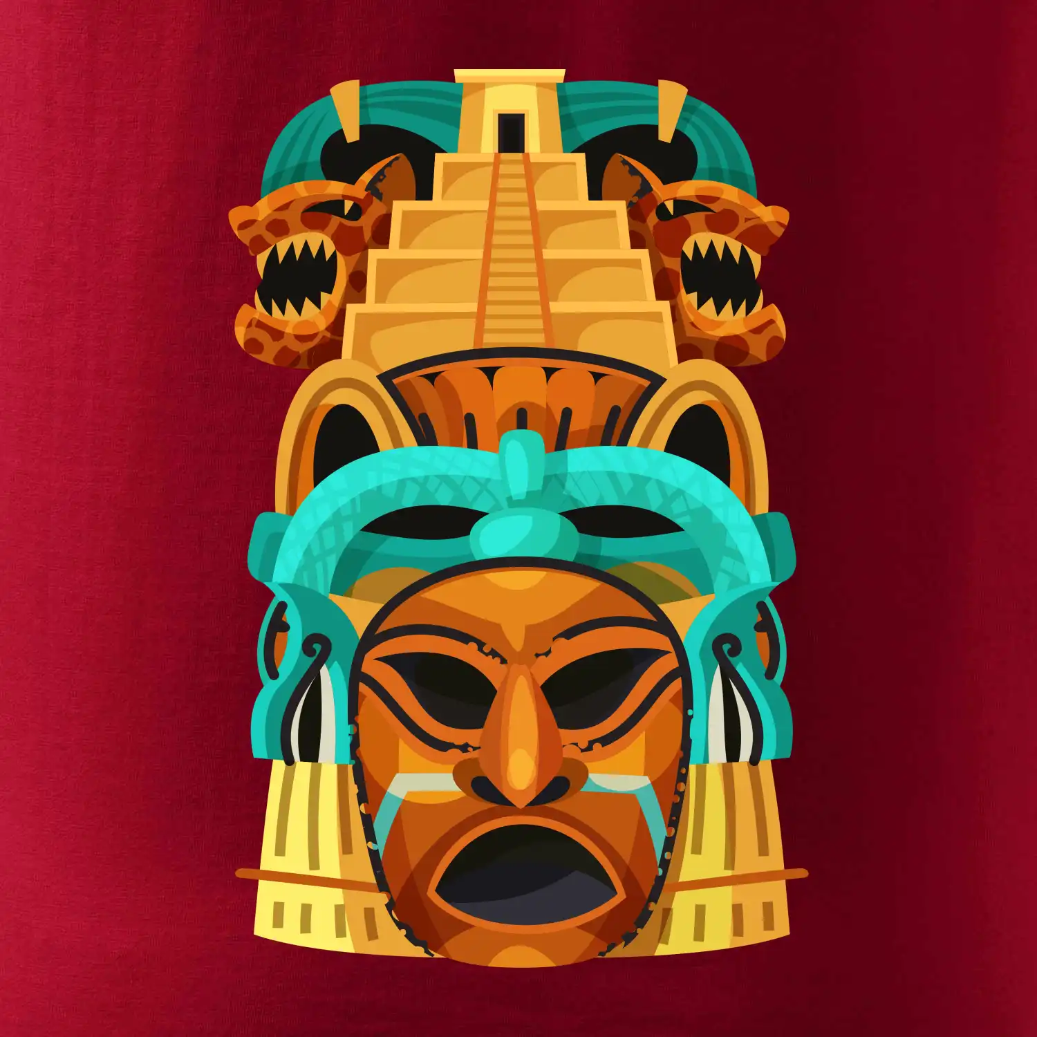 Mayové maska s pyramidou