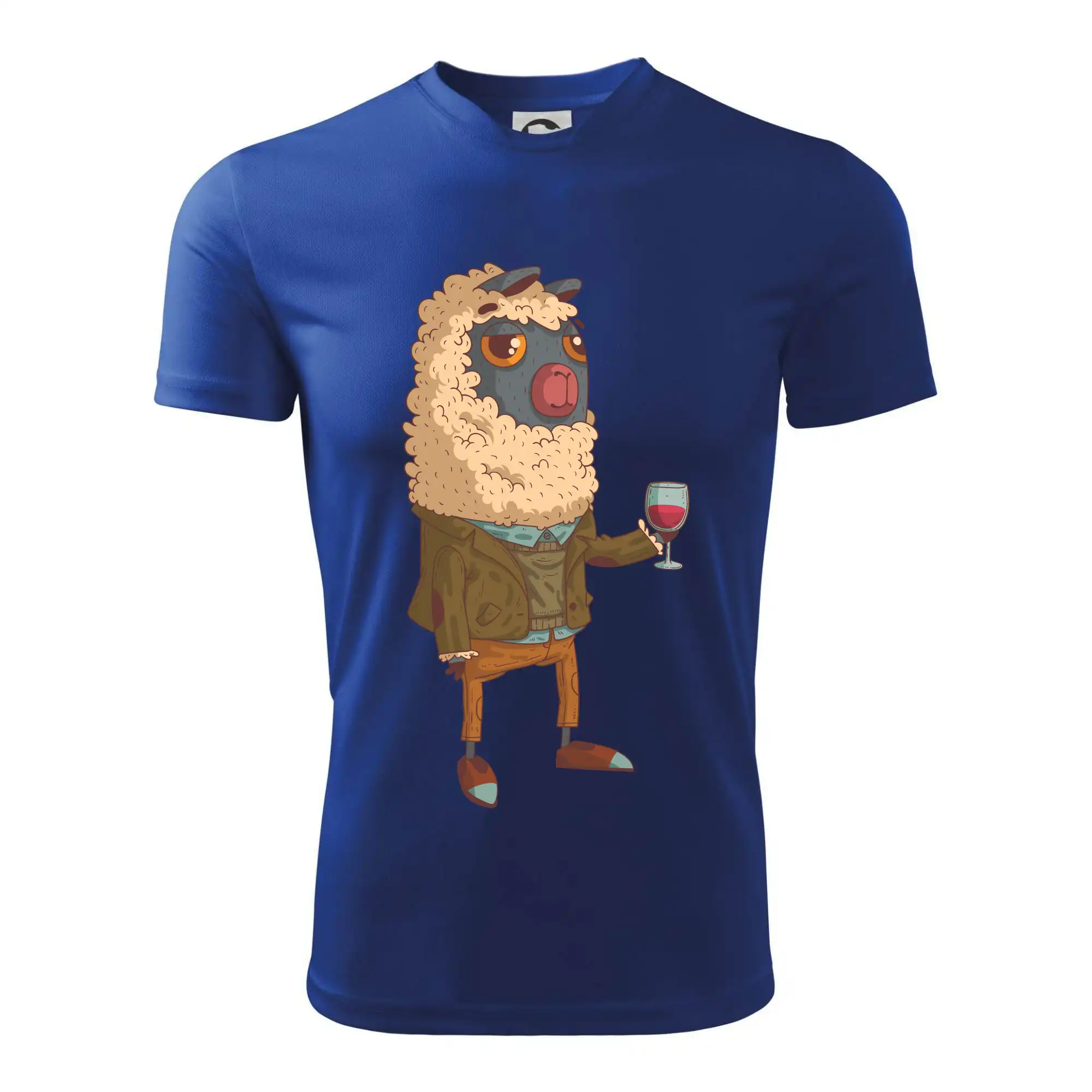 Alpaka s vínem muž