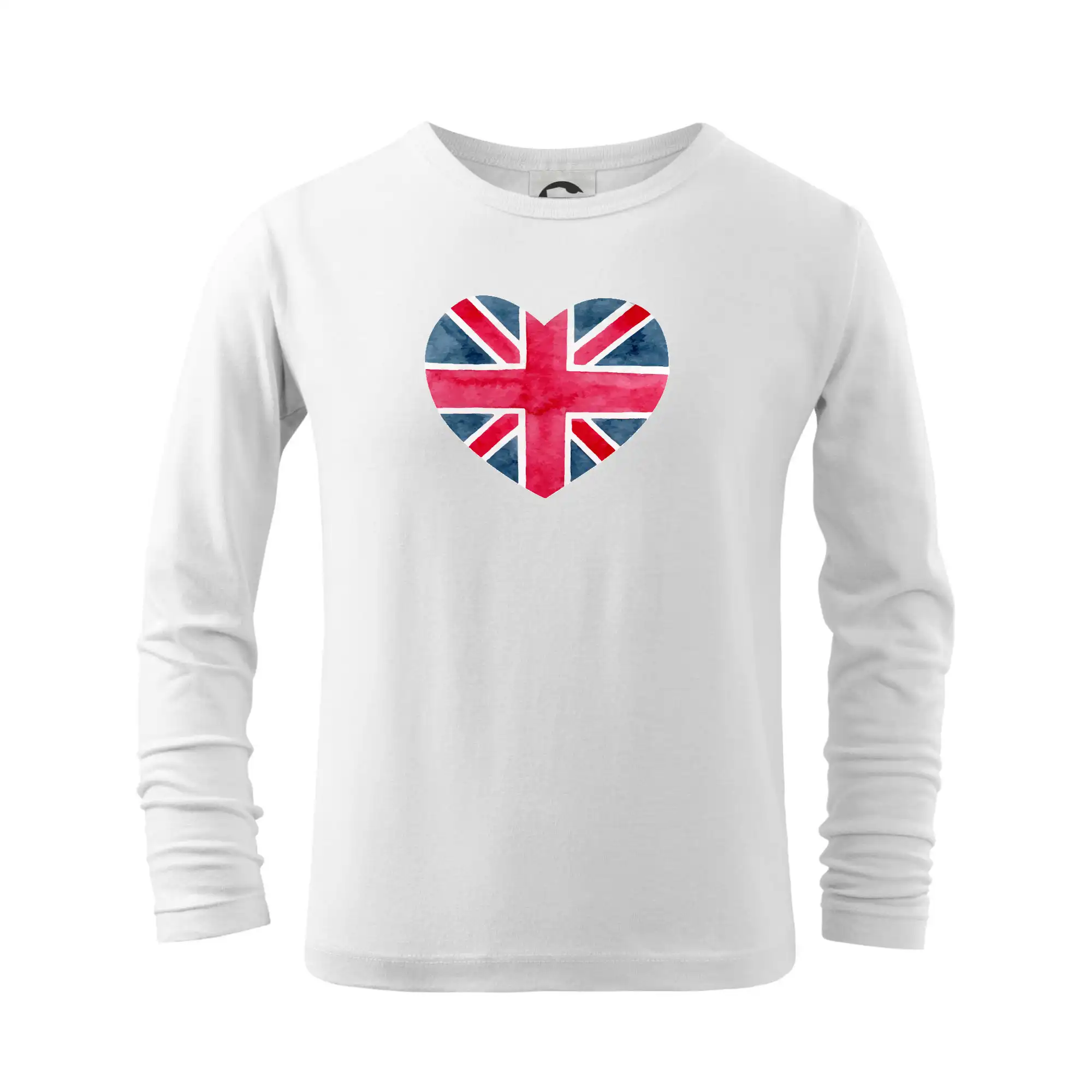 Tričká Anglicko - Britské srdce maľované - Tričko detské Long Sleeve