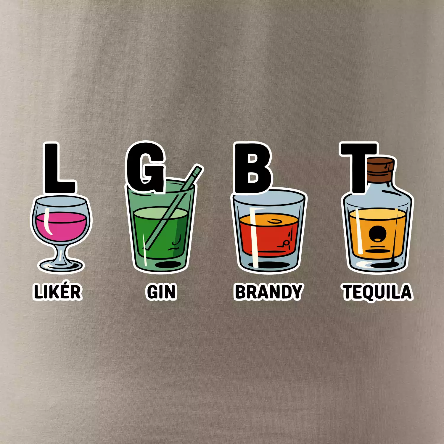 LGBT -  Likér, Gin, Brandy, Tequila