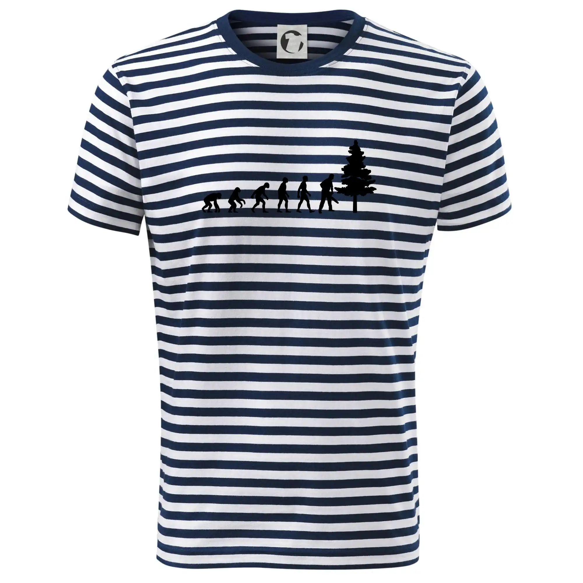 Evoluce dřevorubec - pila a strom