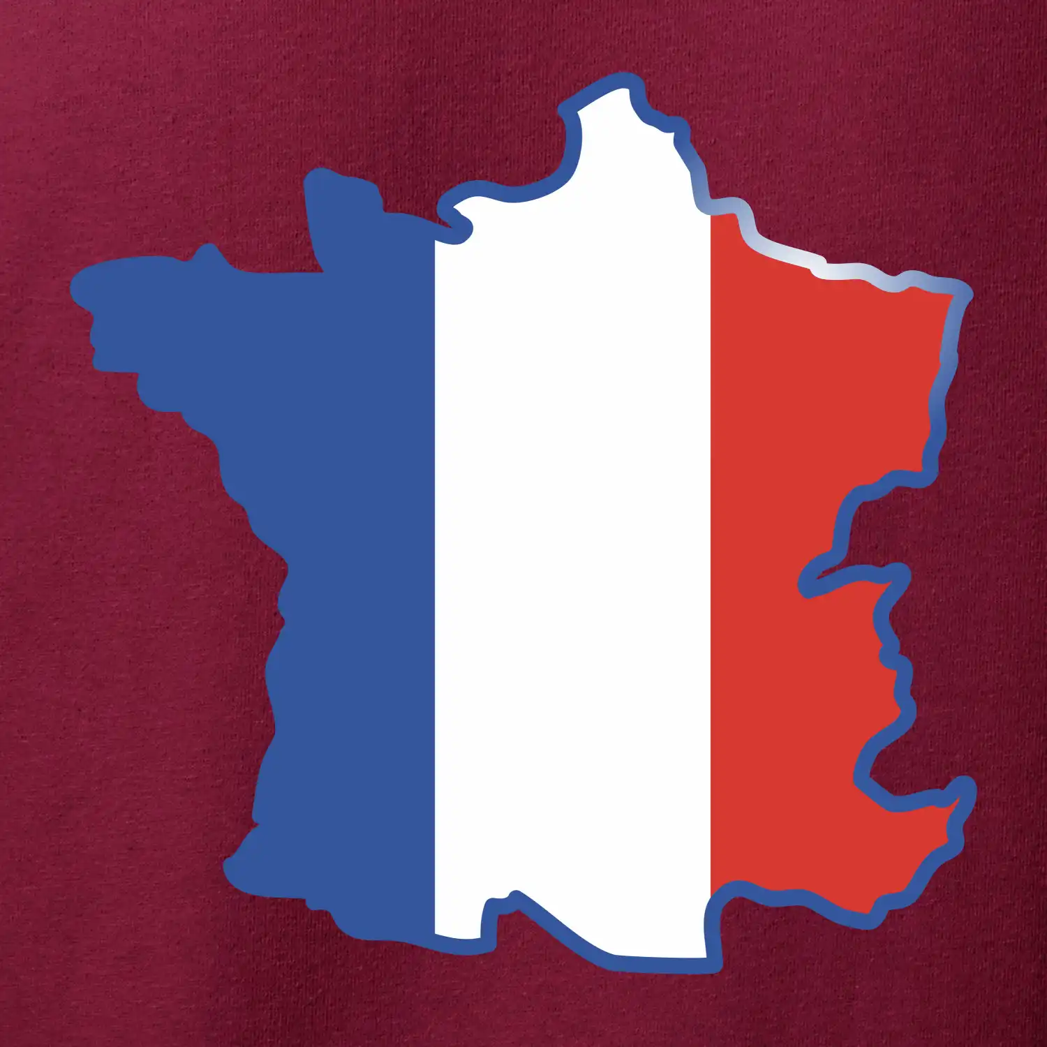 Francouzská vlajka mapa obrys