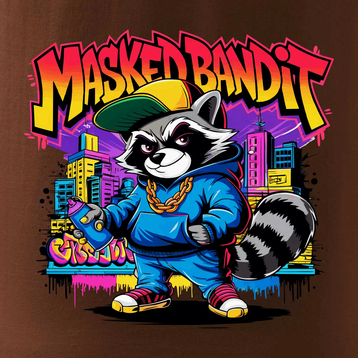 Mýval - masked bandit grafitti