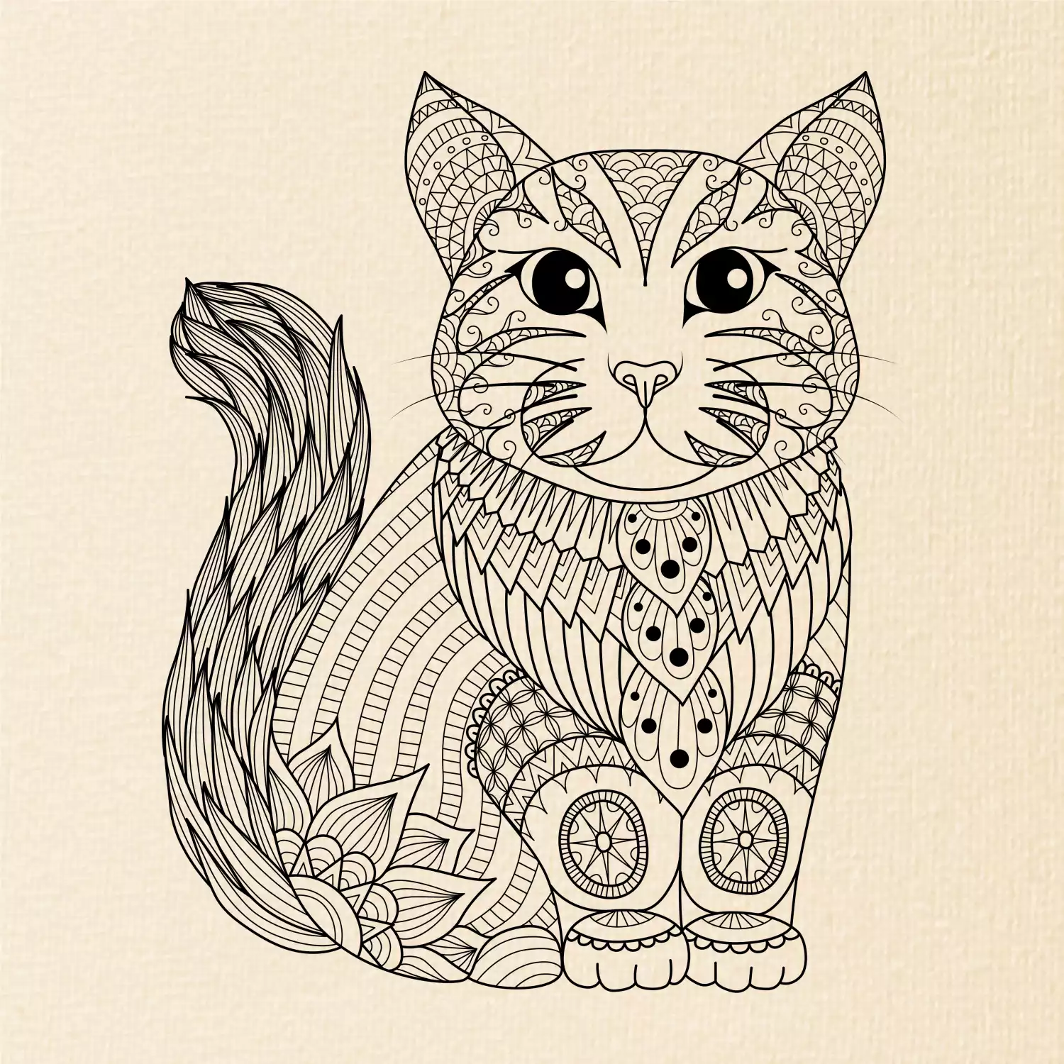 Kočka sedící mandala