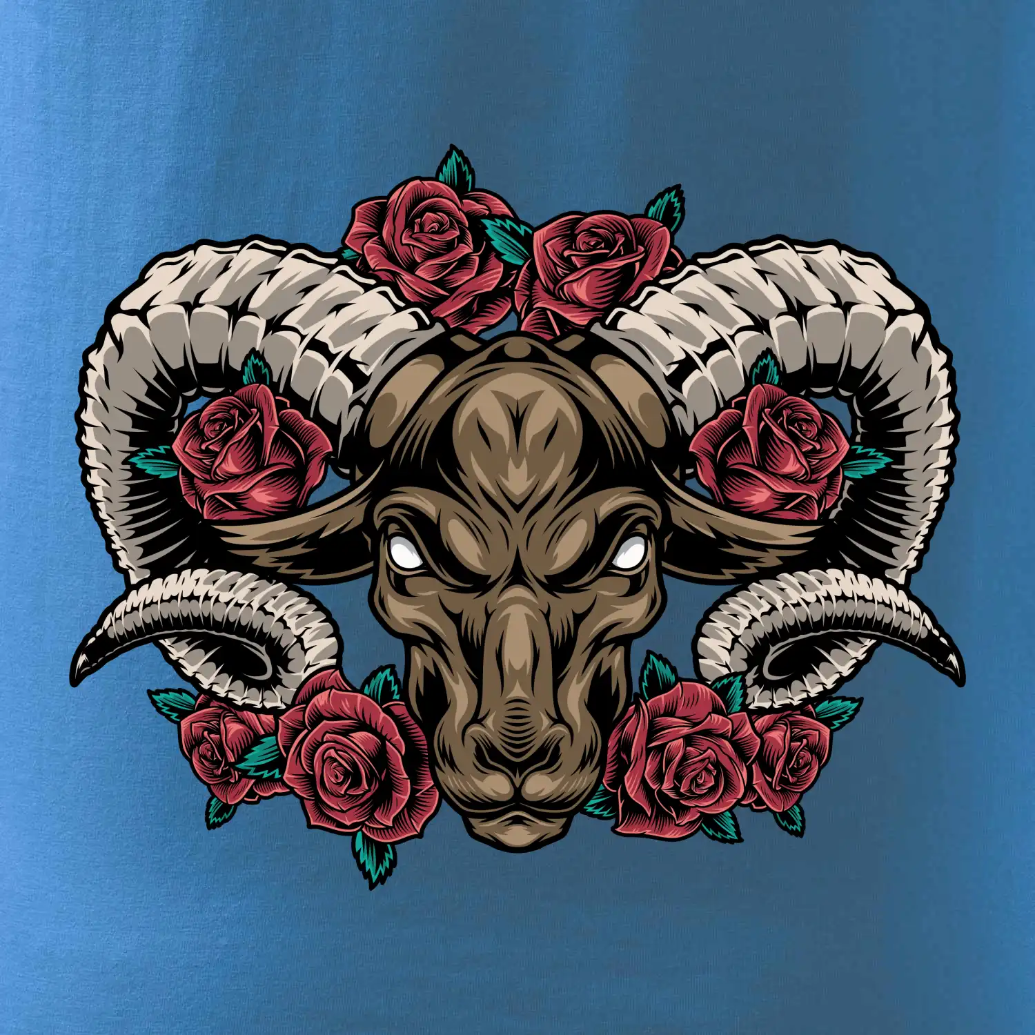 Hlava berana s růžemi