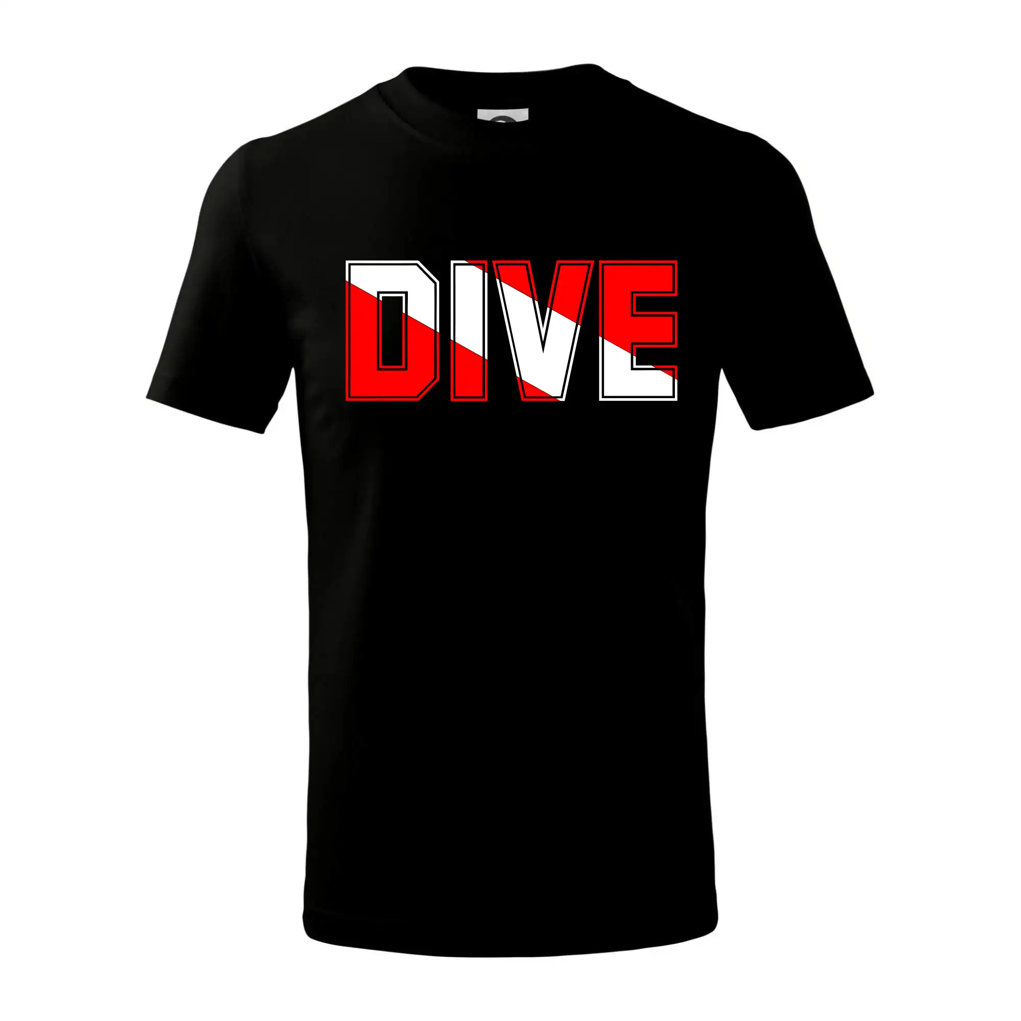 Potápačské tričká - Dive nápis vlajka - Tričko detské bavlnené