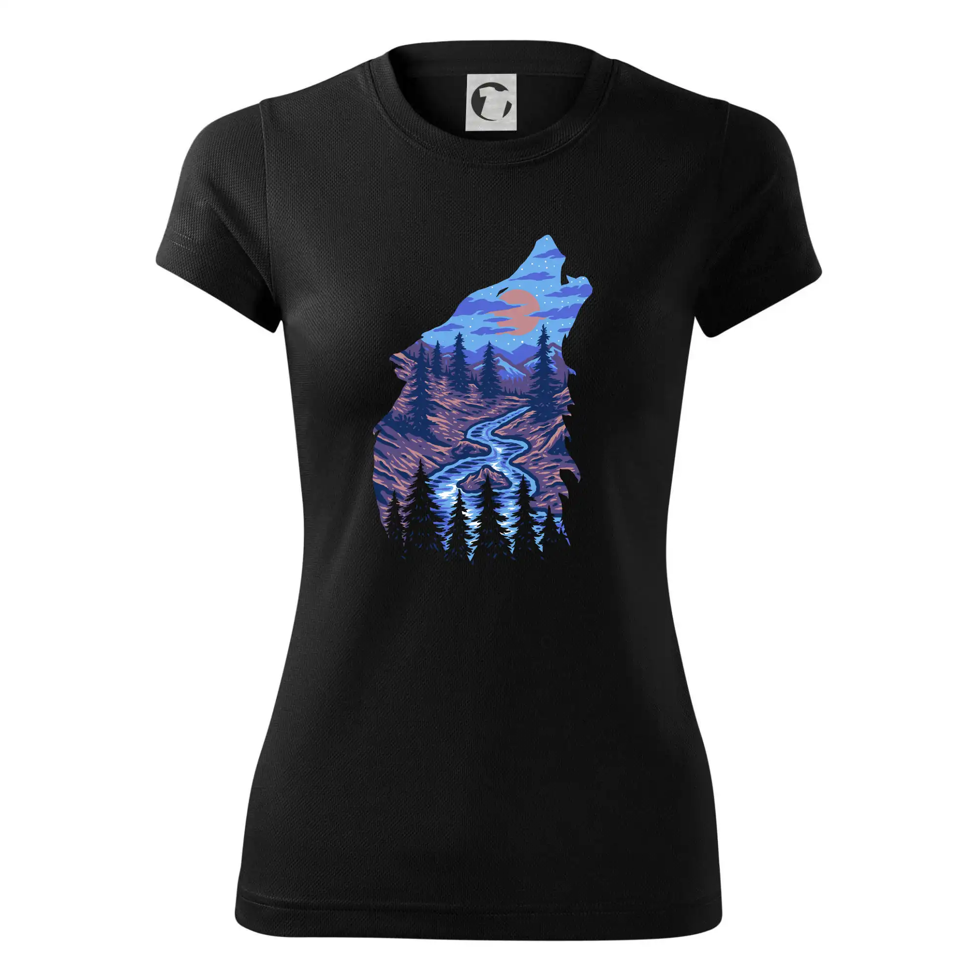 Obrys hlava vlka v noci