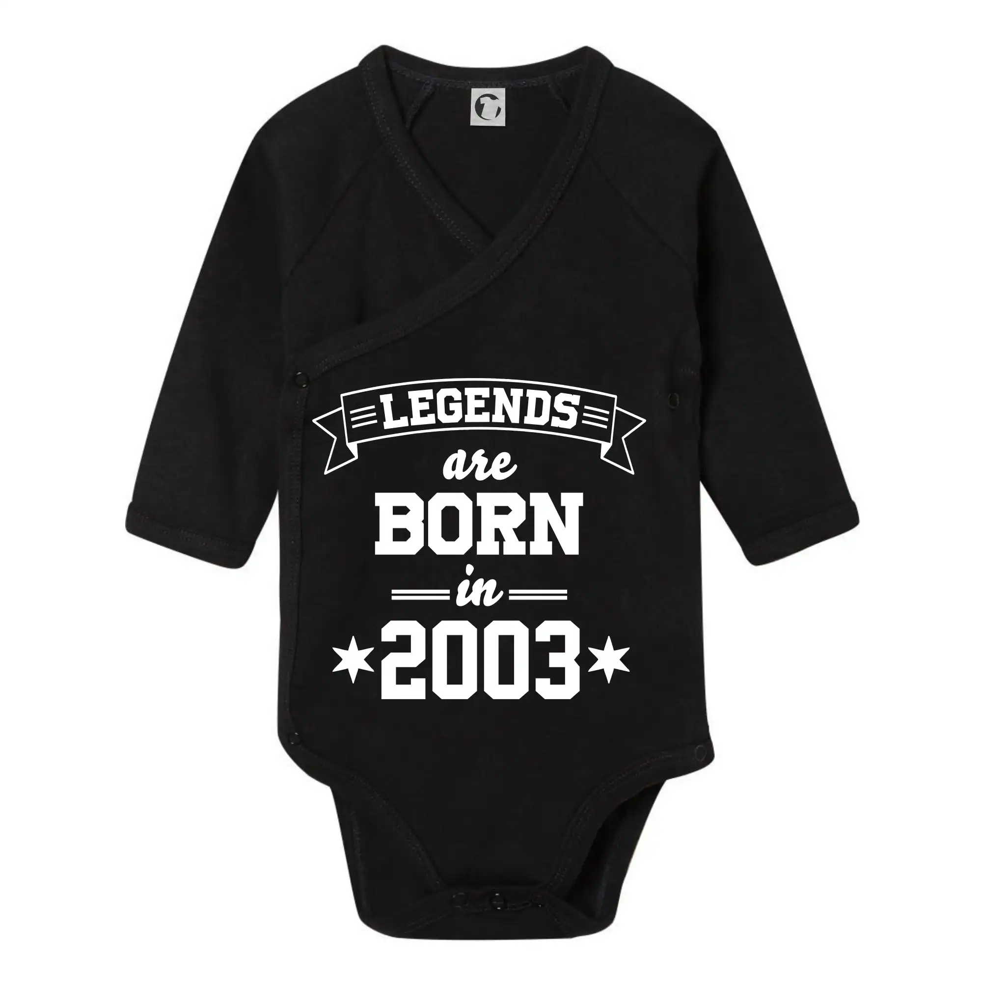 Tričká k narodeninám - Legends are born in 2003 - Body zavinovacie s dlhým rukávom