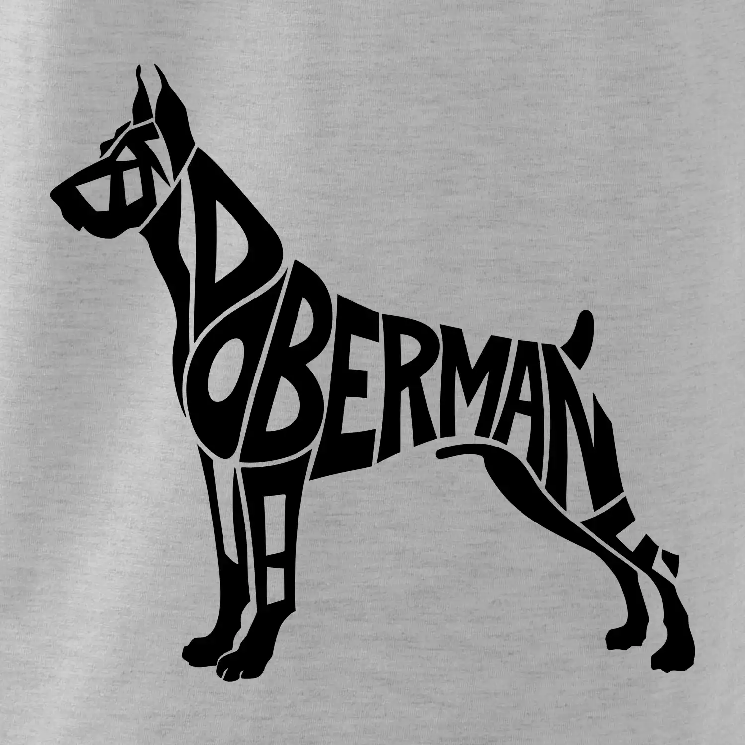 Doberman - nápis v tělě