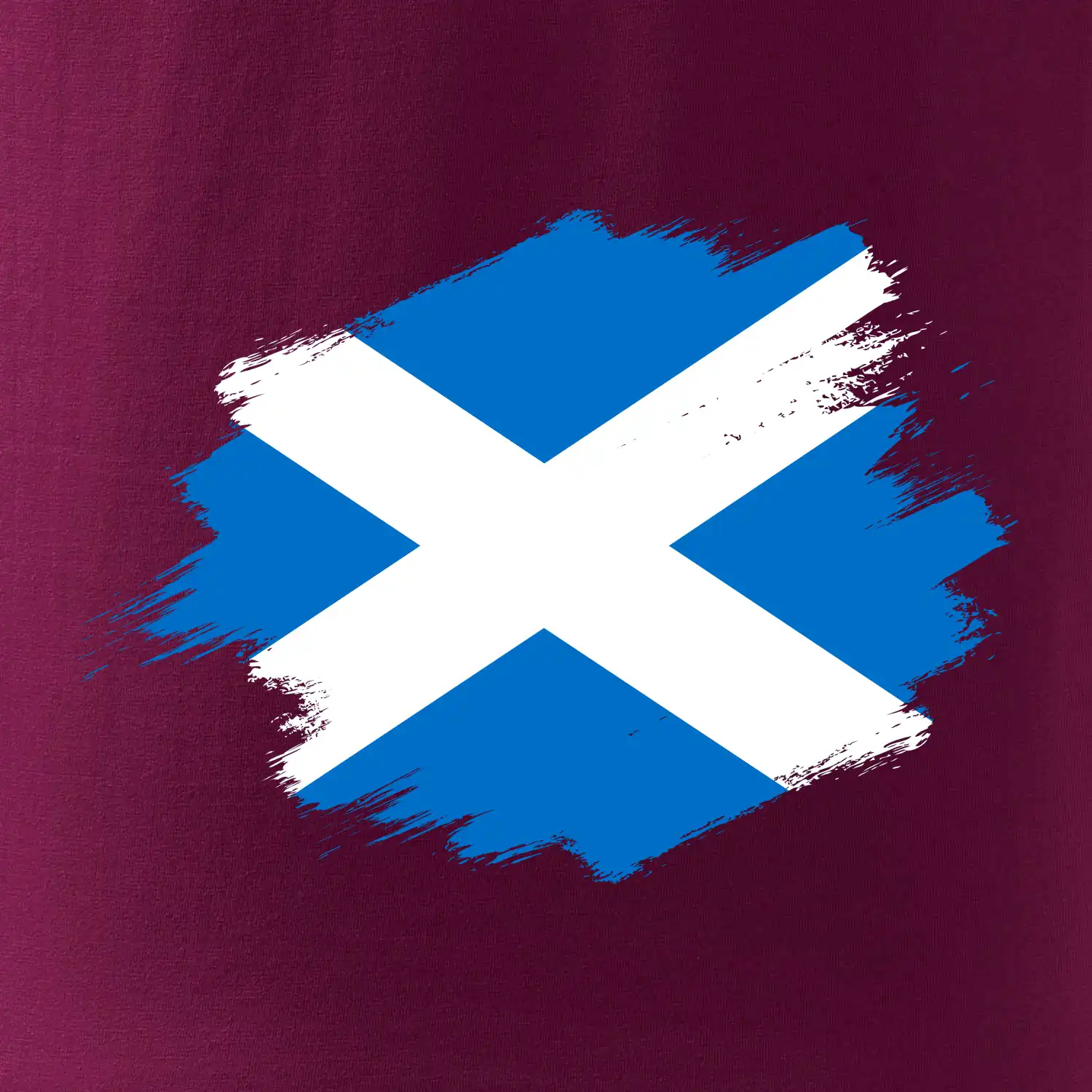 Skotská vlajka kreslená štetcem