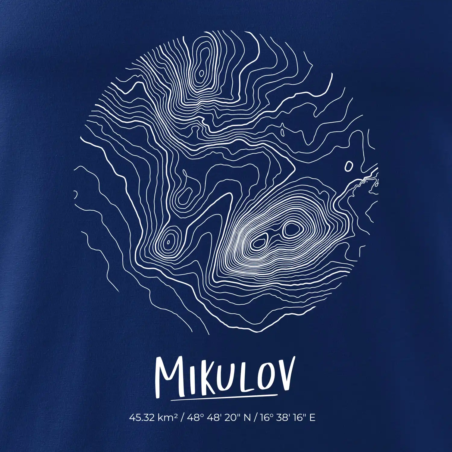 Mikulov - vrstevnice v kruhu