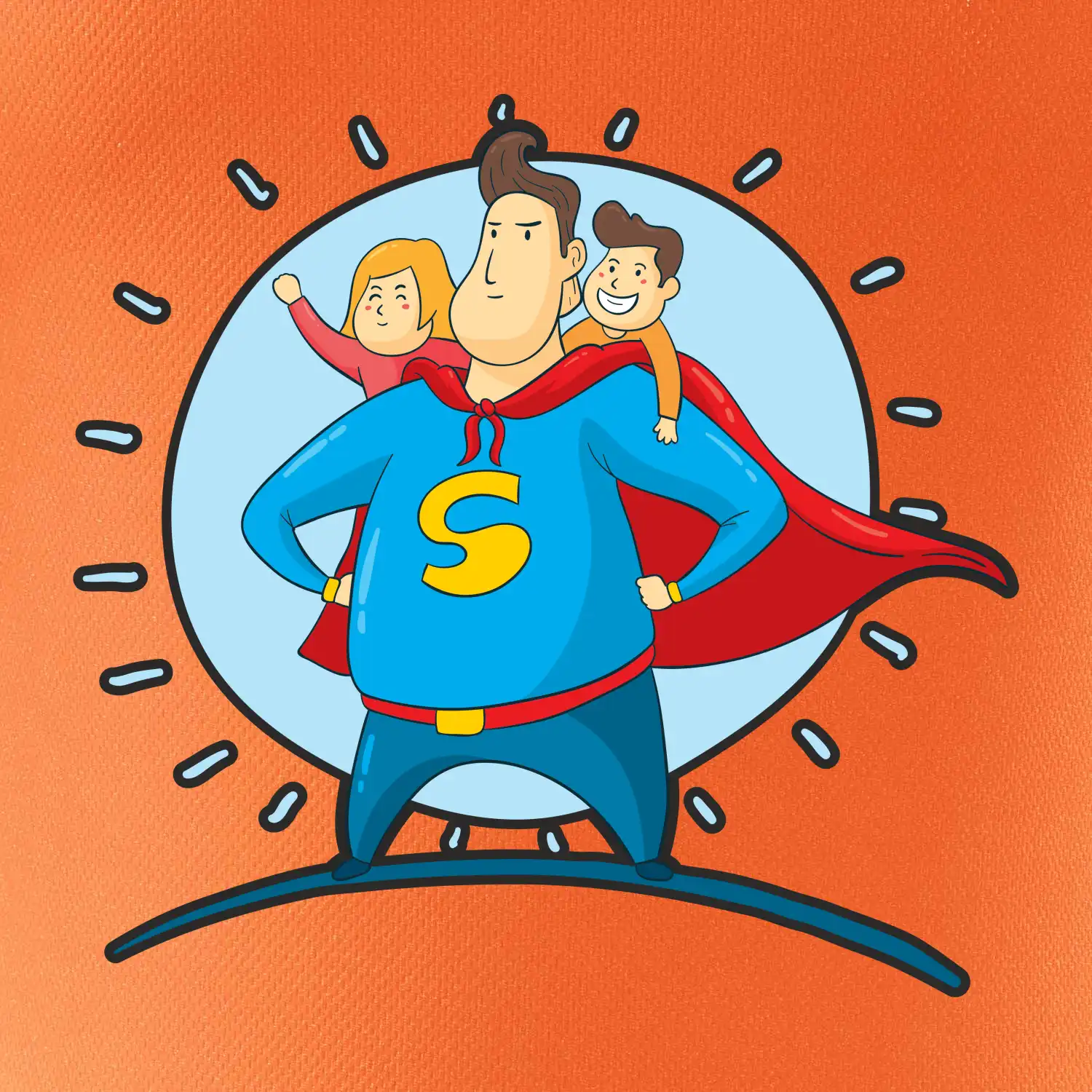 Táta superman - holka a kluk