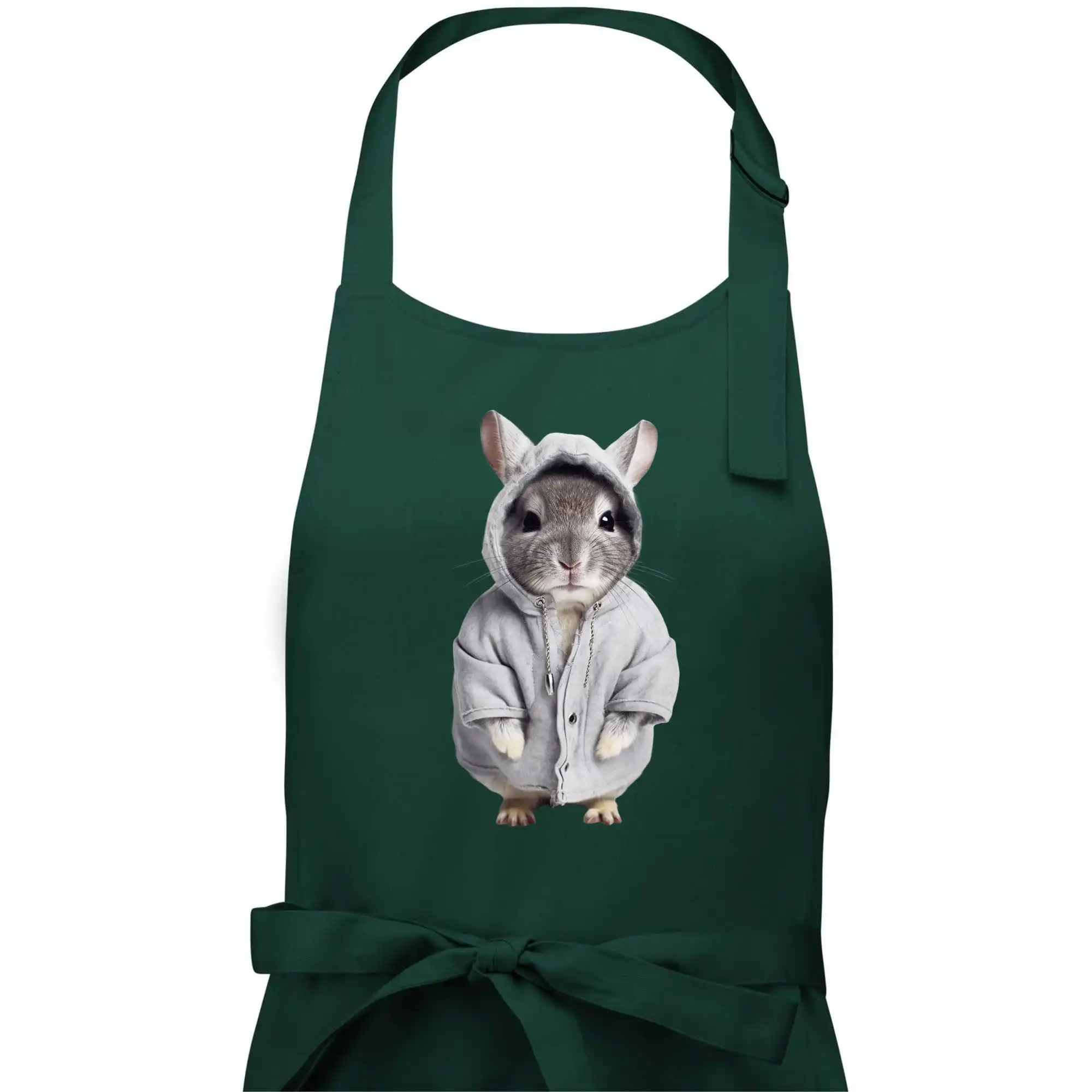 Tričká so zvieratami - Škrečok v mikine - Dámska zástera na varenie