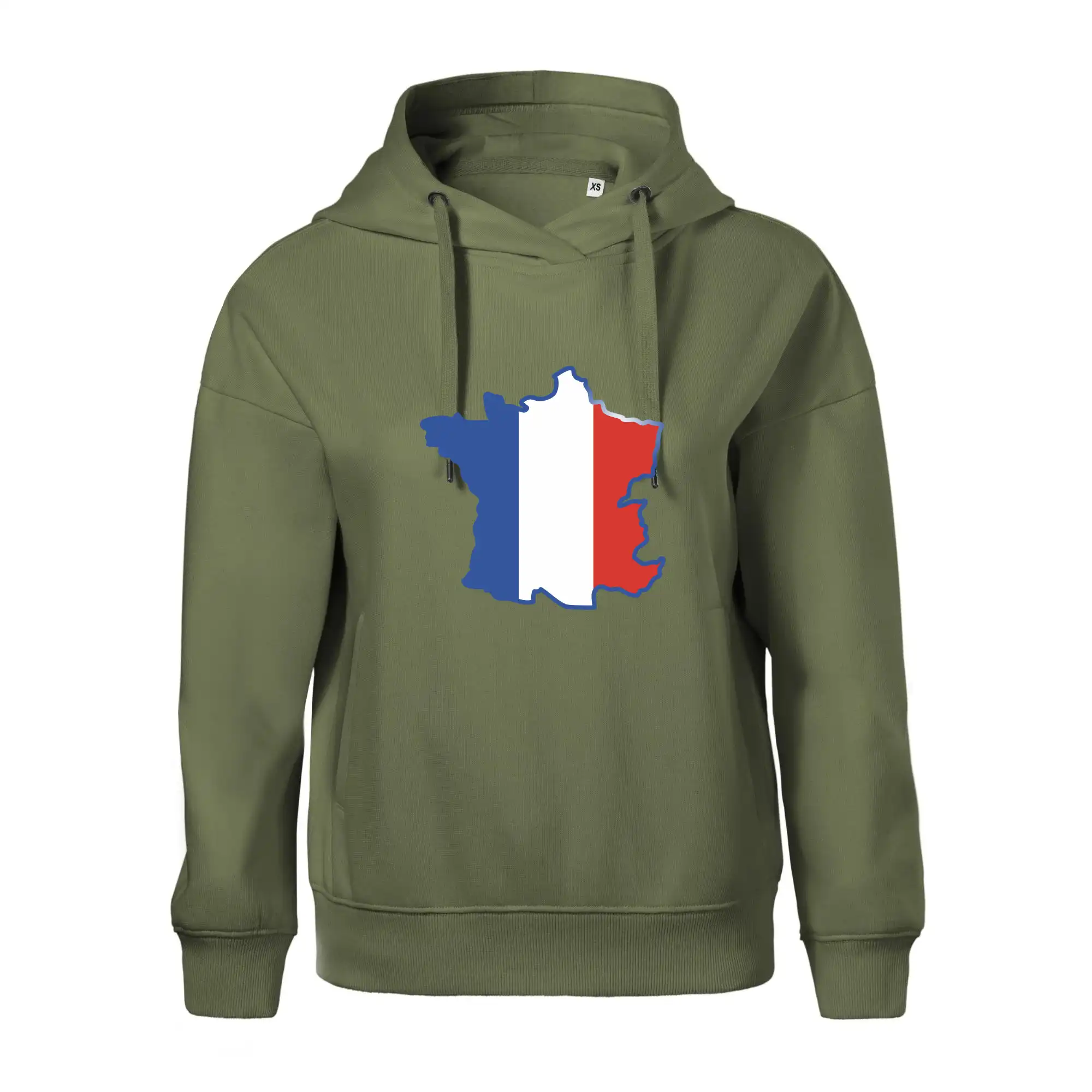 Francouzská vlajka mapa obrys