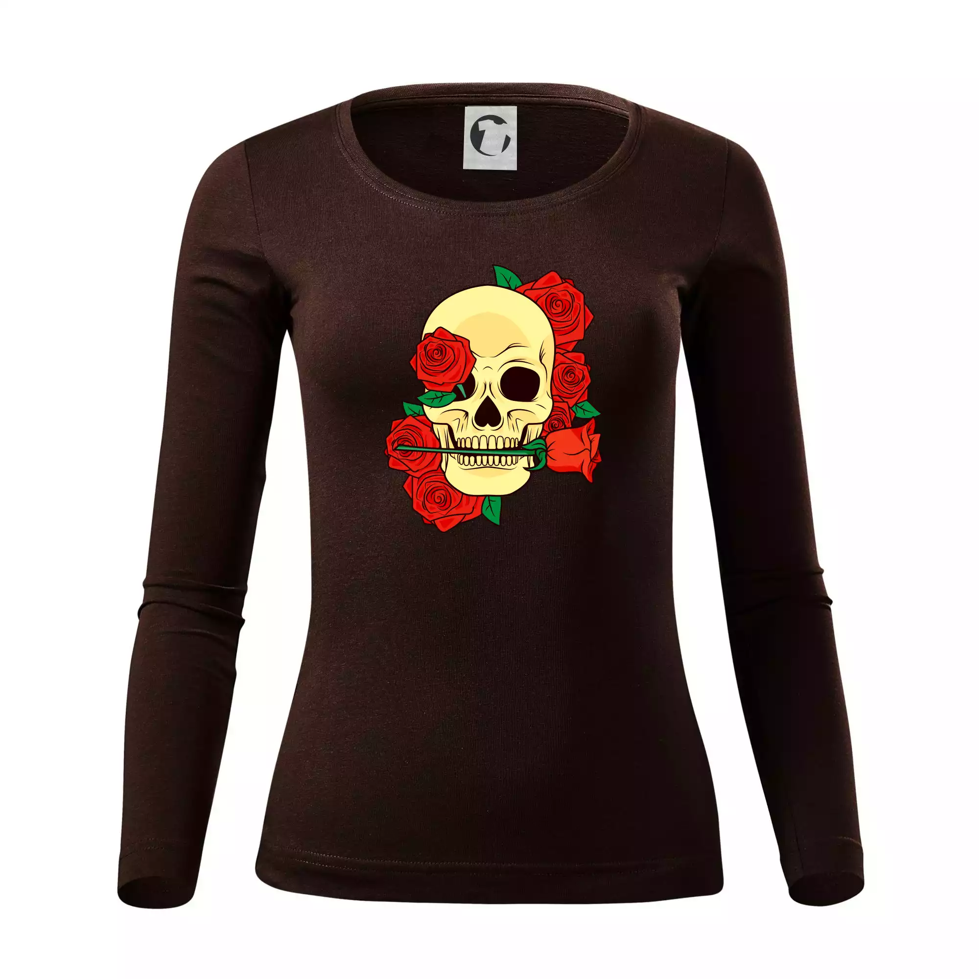 Lebka držící růži