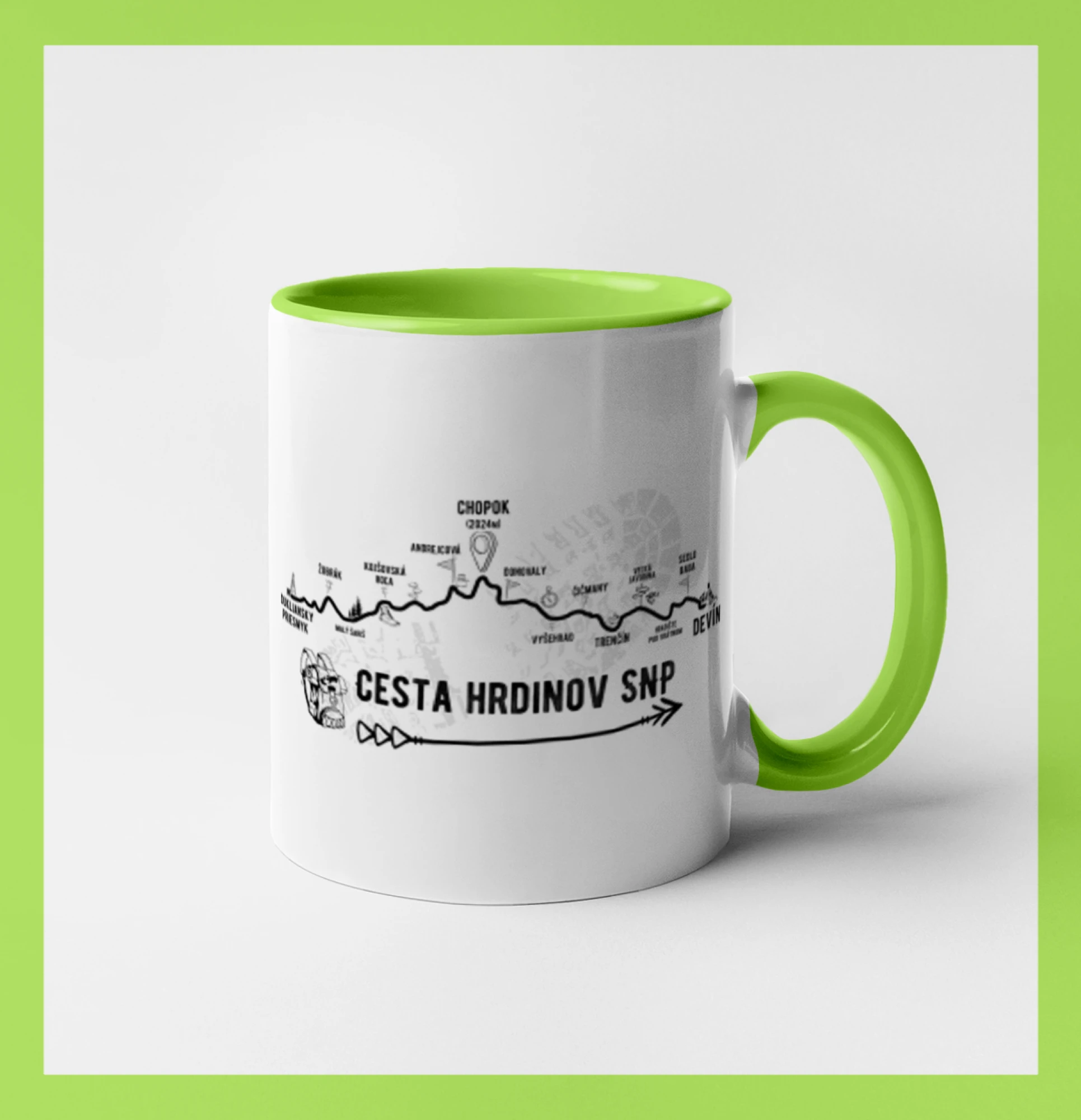 Cestovateľská tričká - Profil kopcov - Profil Cesta hrdinov SNP - Hrnček 
