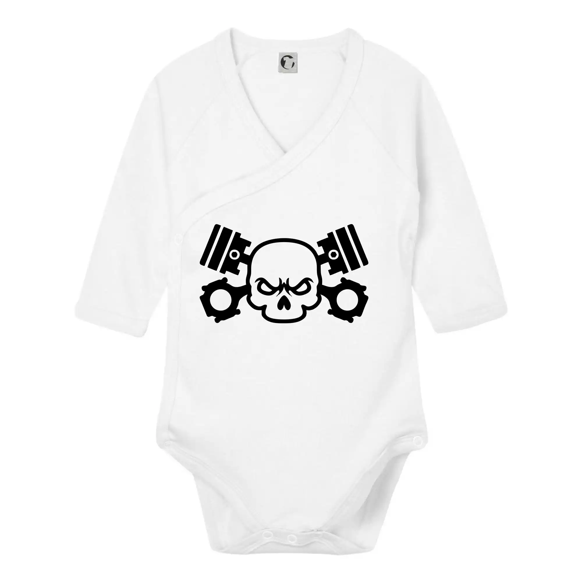 Auto tričká - Lebka piesty - Body zavinovacie s dlhým rukávom