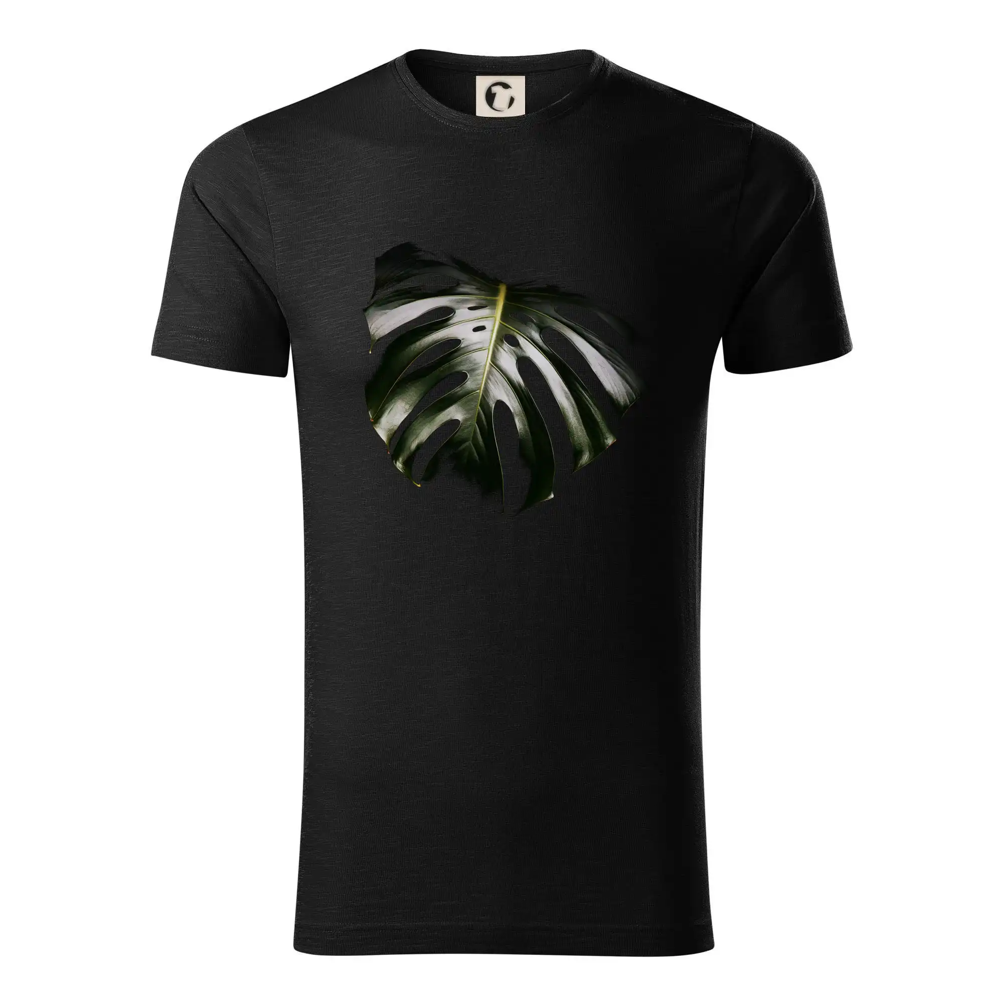 Tričká s kvetinami - List monstery v tme - Tričko z organickej bavlny