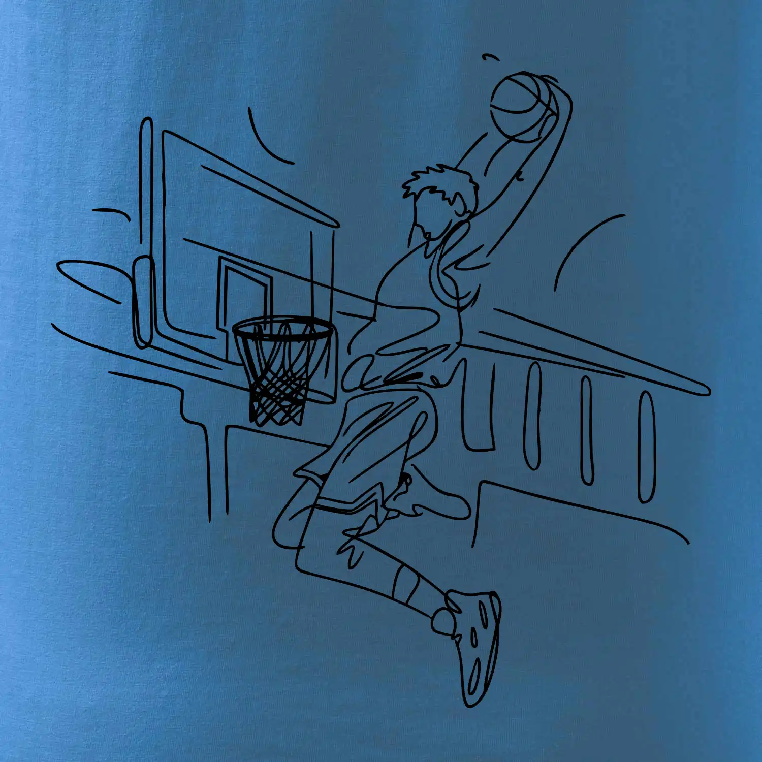 Basketbalista jedním tahem - výskok