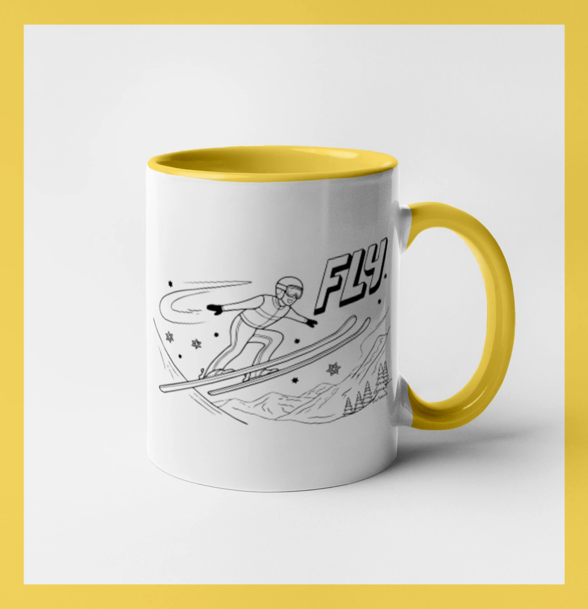 Skokan na lyžích černý obrázek FLY