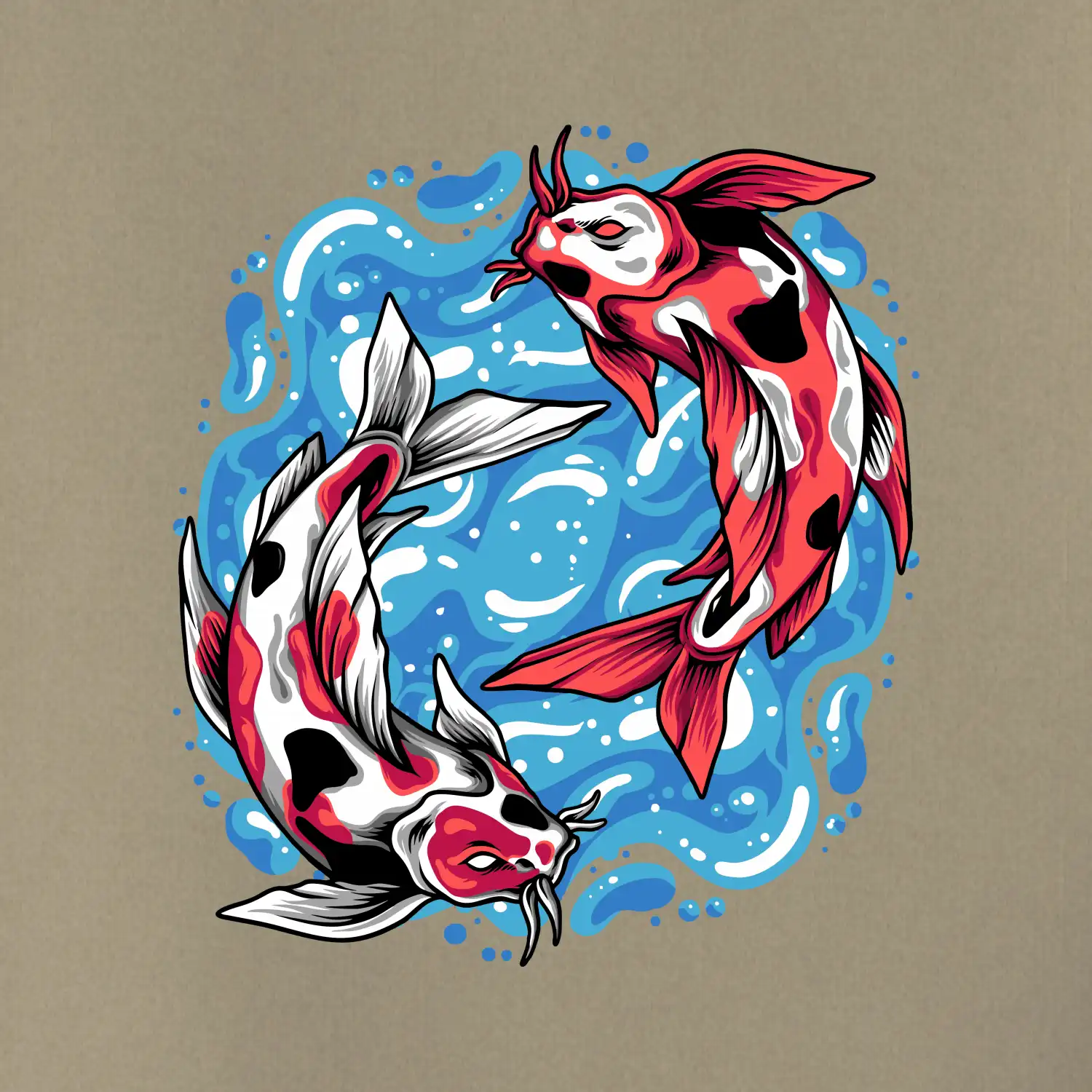 Yin & Yang Koi kapr - červený