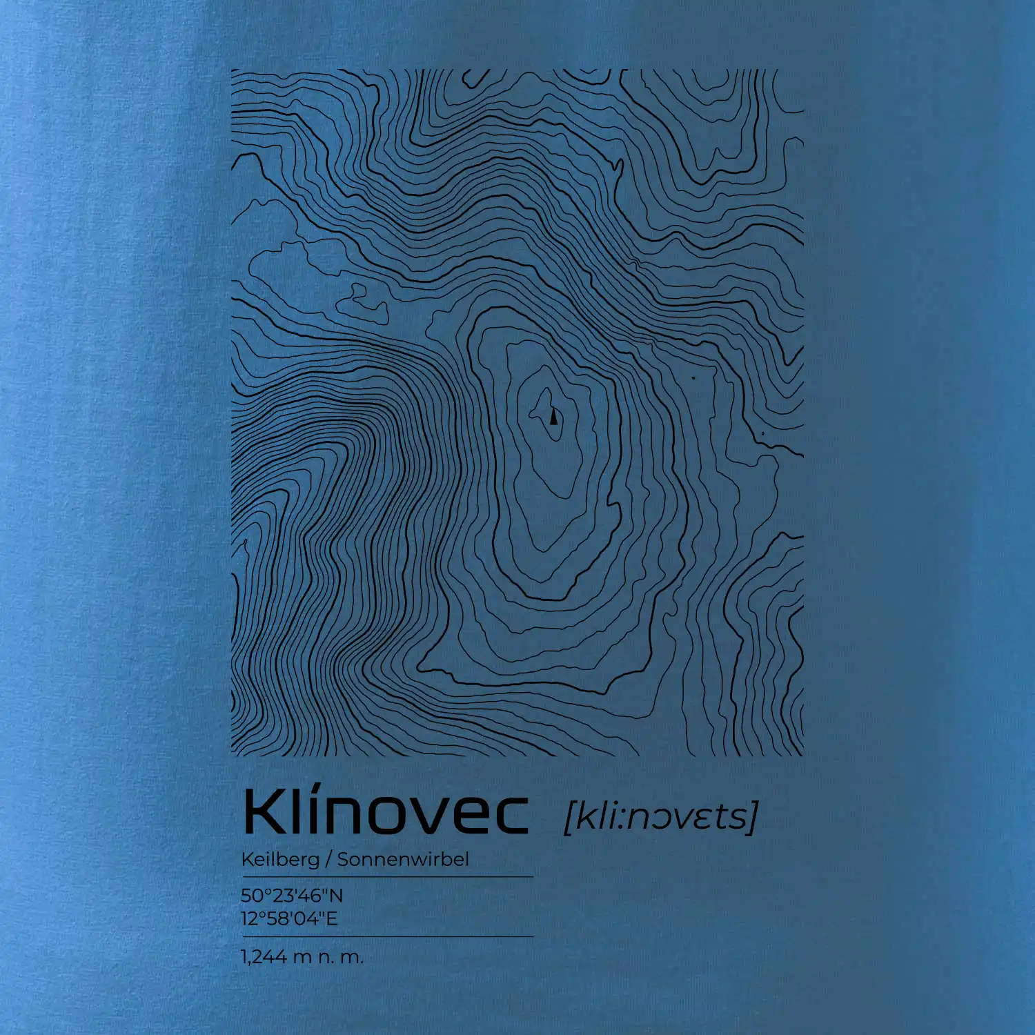 Klínovec - vrstevnice v obdélníku