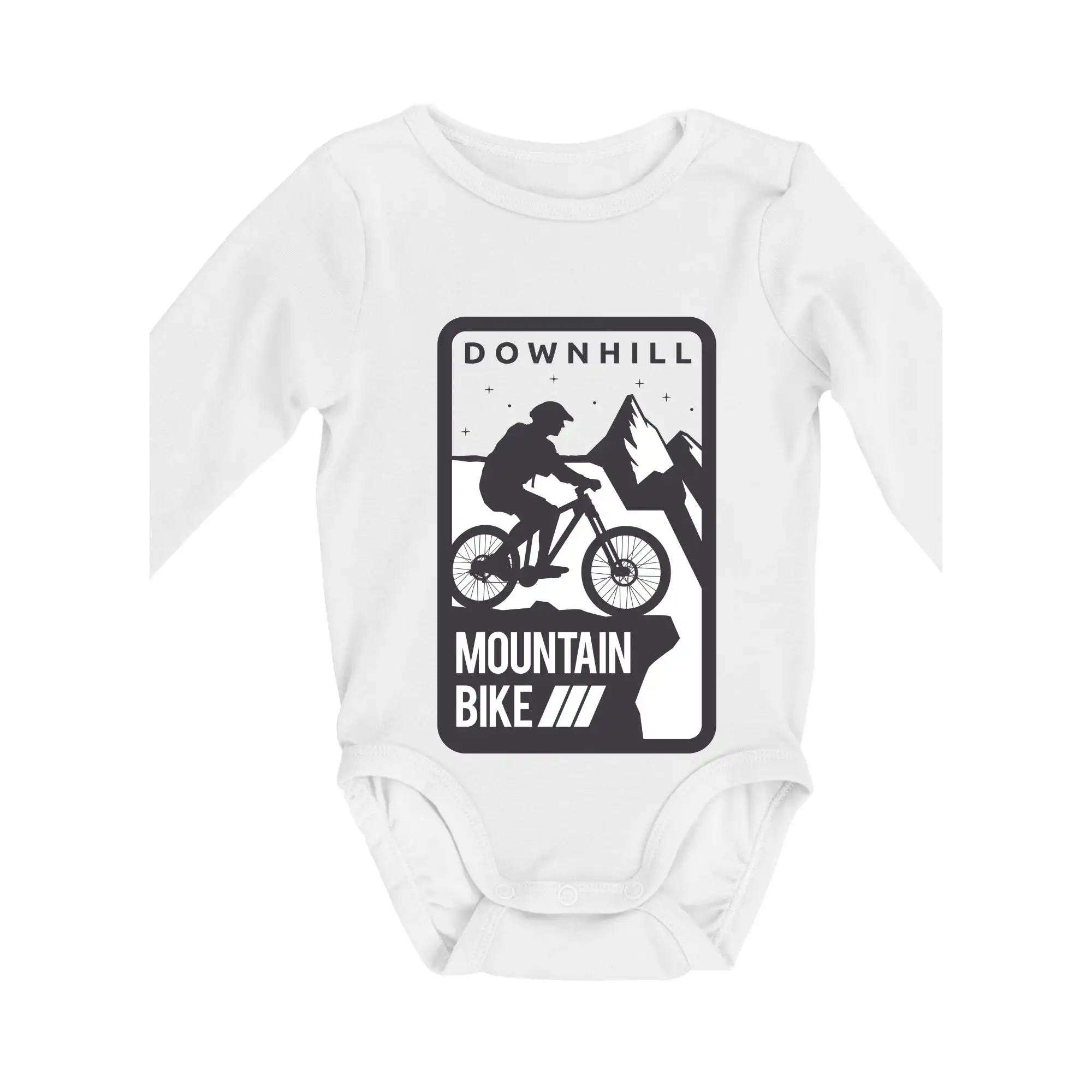 Tričko ako darček pre cyklistu - MTB downhill hranaté - Body dojčenské s dlhým rukávom