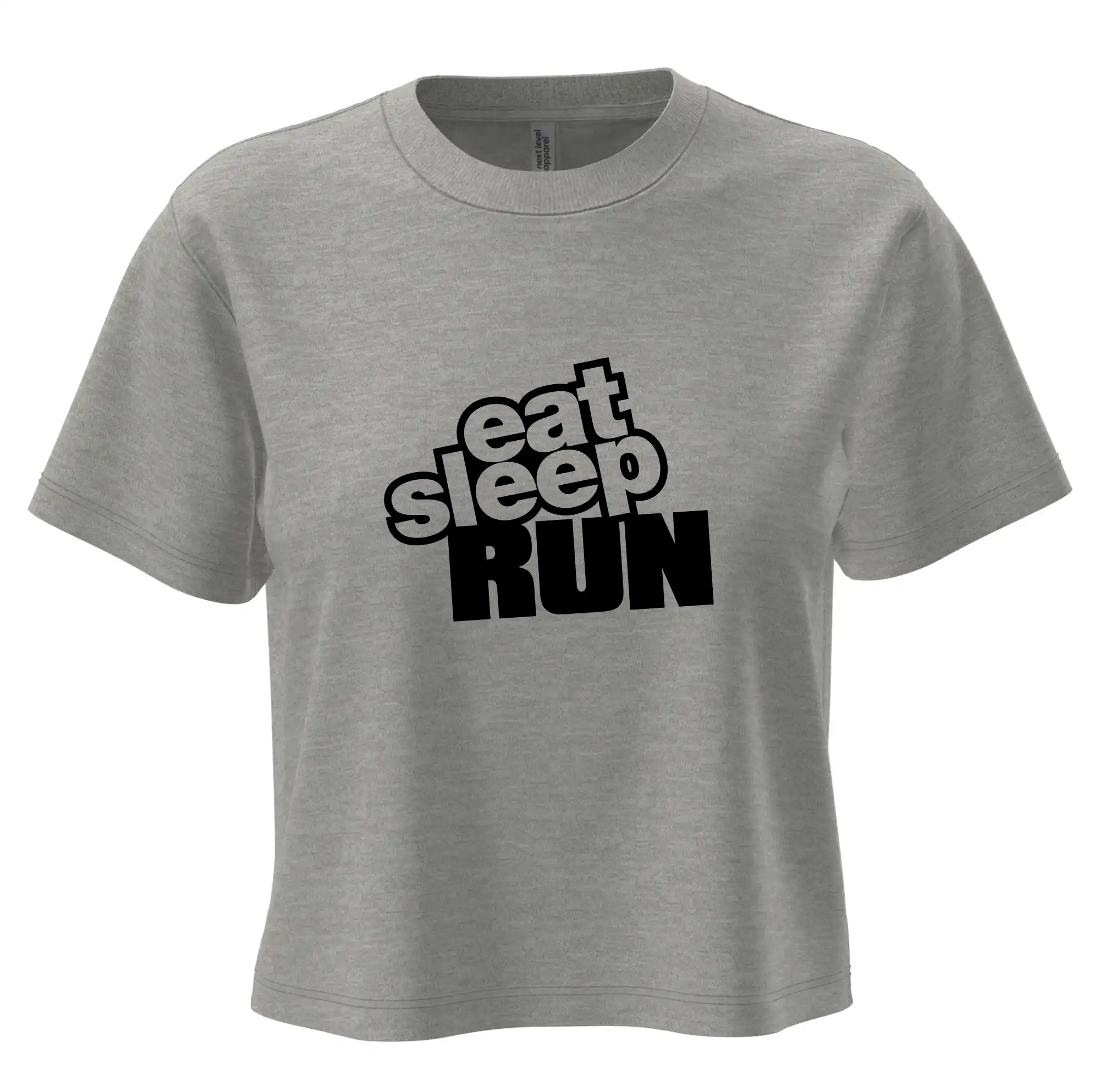 Eat sleep repeat - Eat sleep run - Boxy cropped tričko OVERSIZE