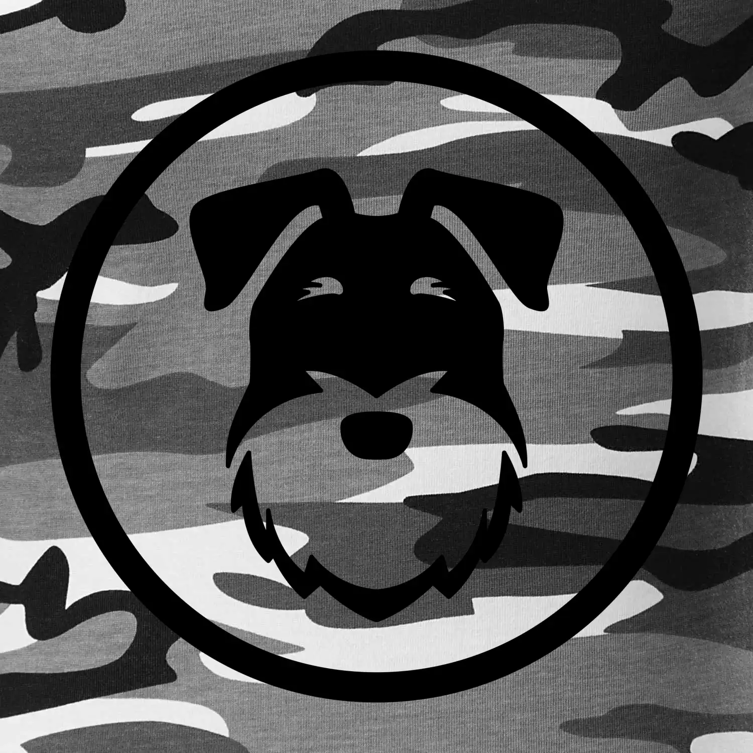 Knírač v kolečku na prsu