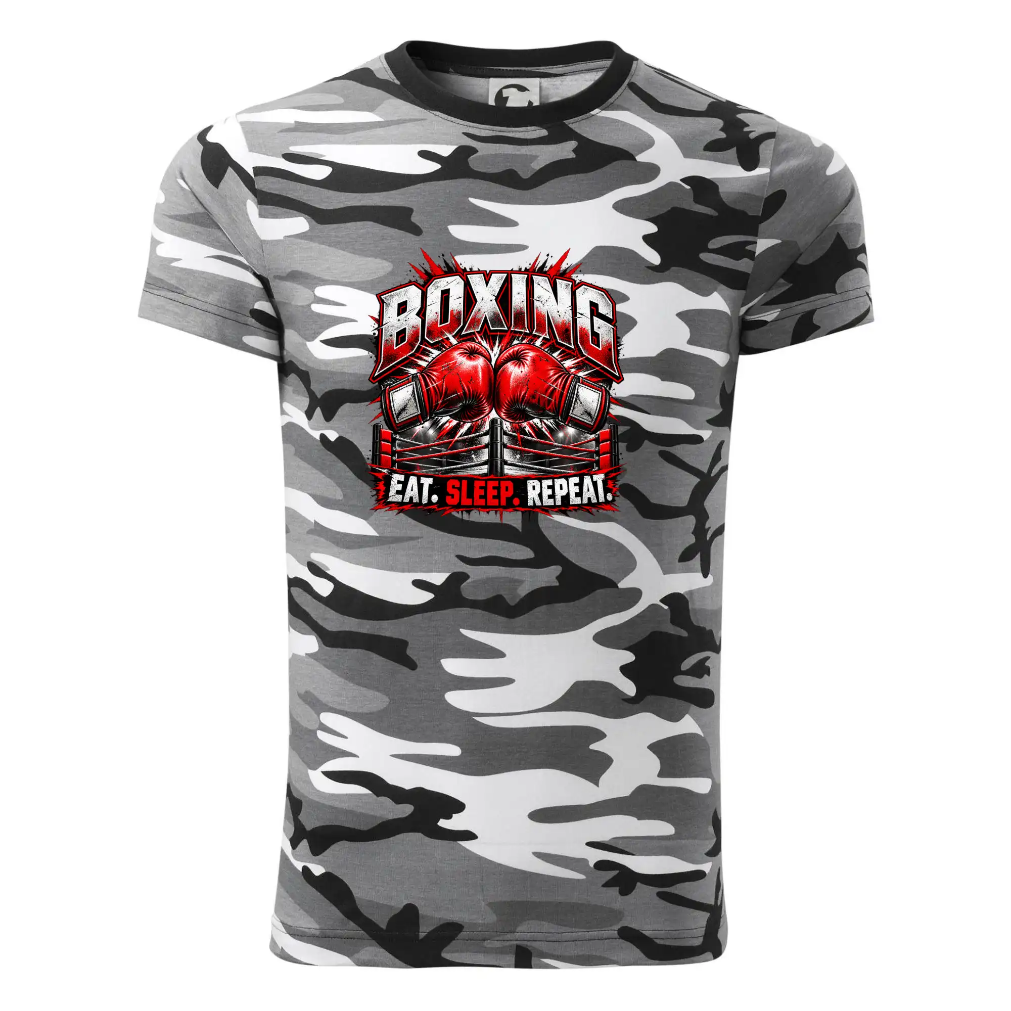 Boxerské rukavice v ringu eat sleep repeat