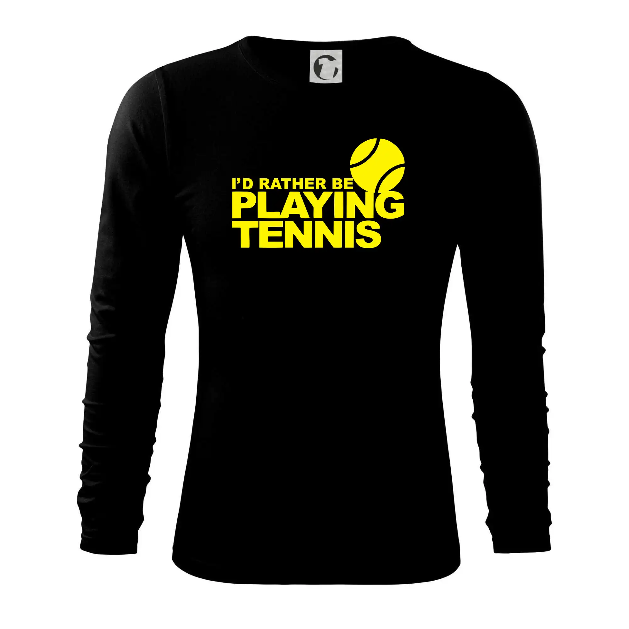 Playing tennis