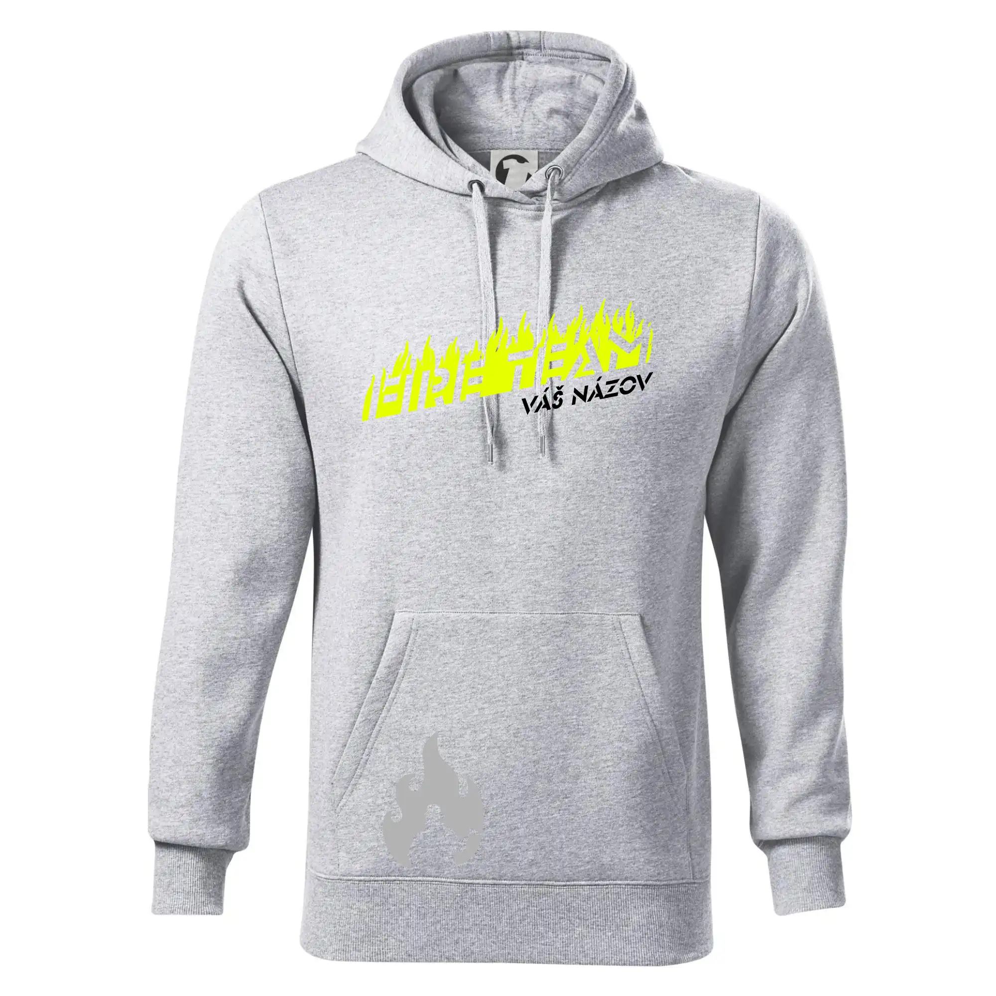 Originálne tričká pre hasičov - Fireteam - oheň - Váš názov - Mikina pánska Cape s kapucňou