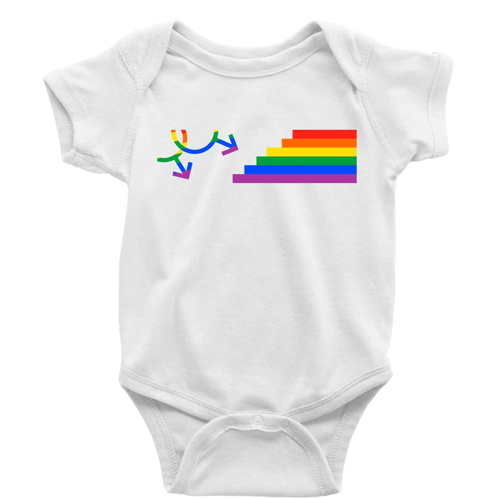 Tričká pre LGBT a Queer komunitu - Gay symbol dúha - Body dojčenské s krátkym rukávom
