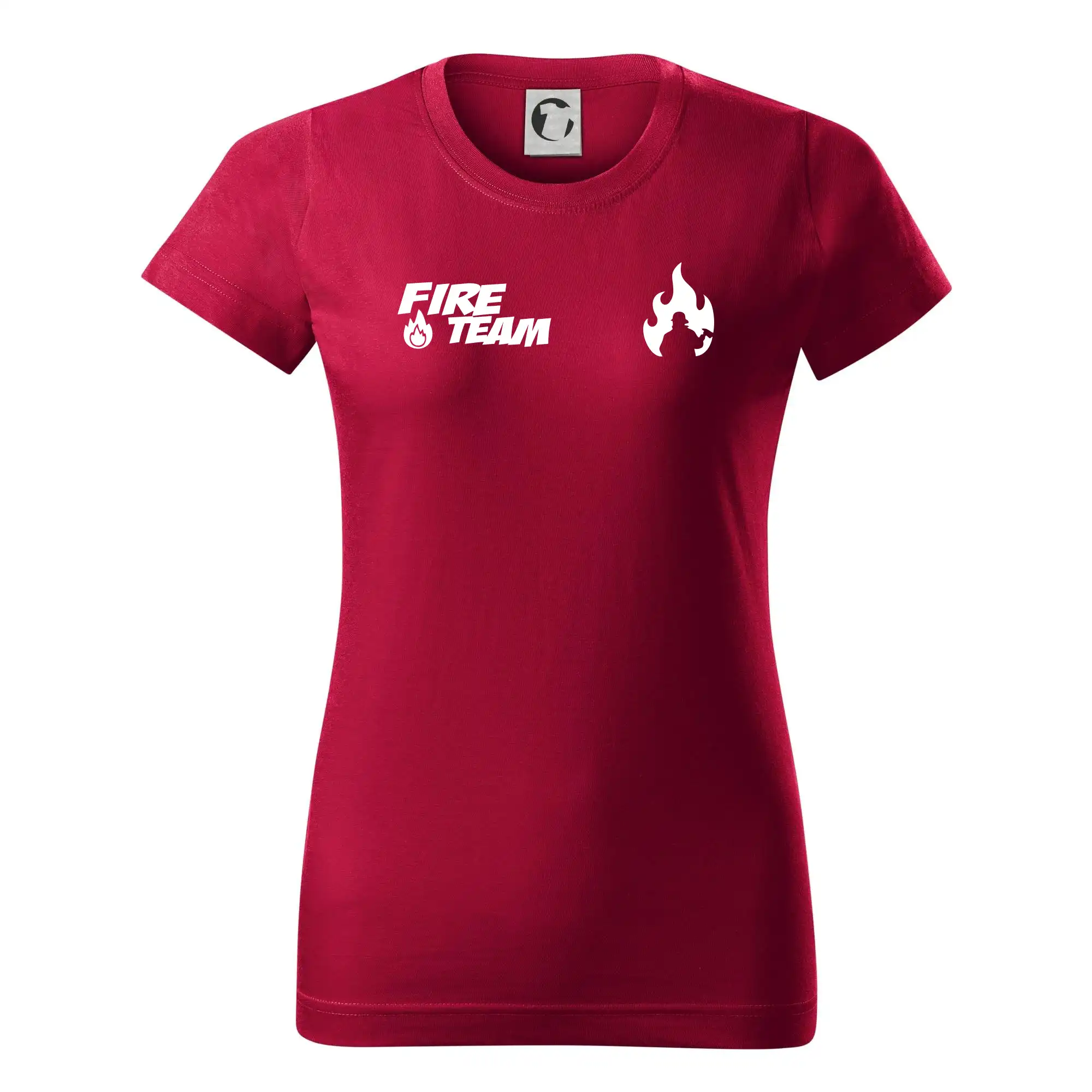 Originálne tričká pre hasičov - Fire Team plamen - Dámske tričko basic - ľahko voľnejšie a dlhšie