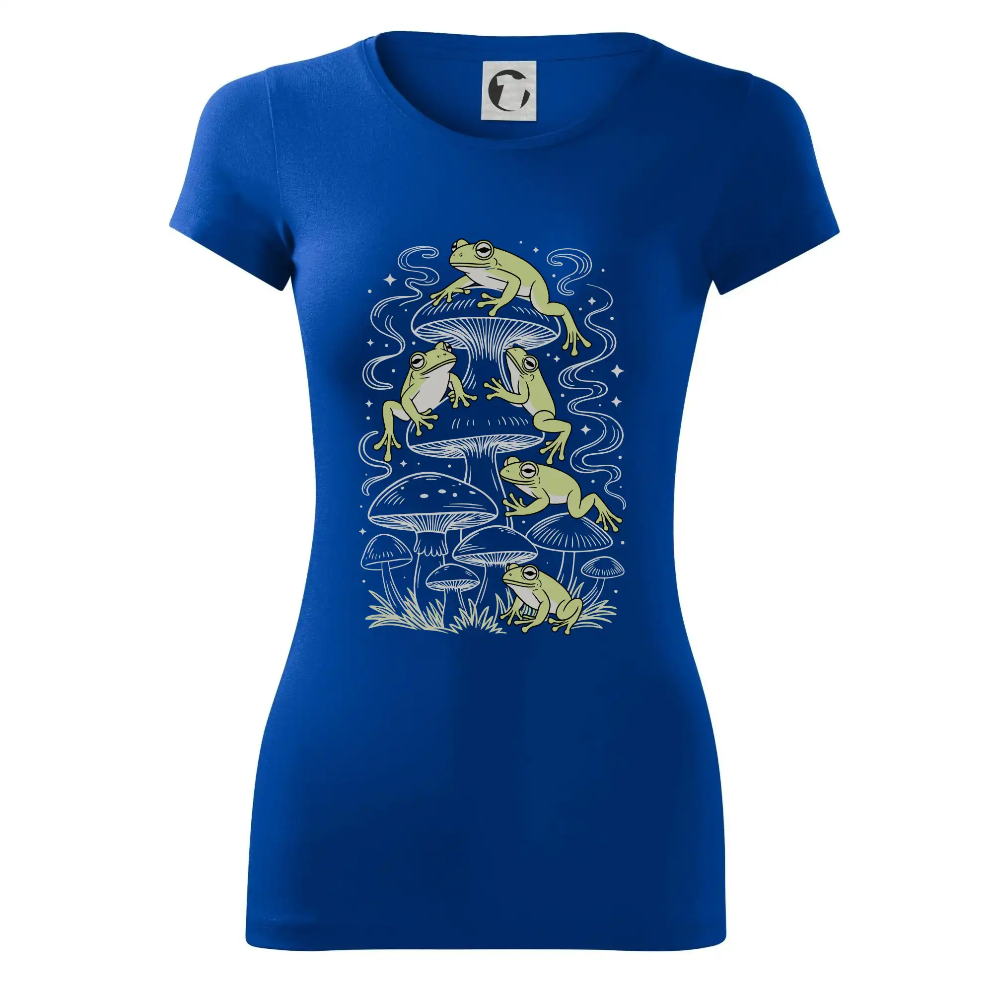 Goblincore frogs and various mushrooms