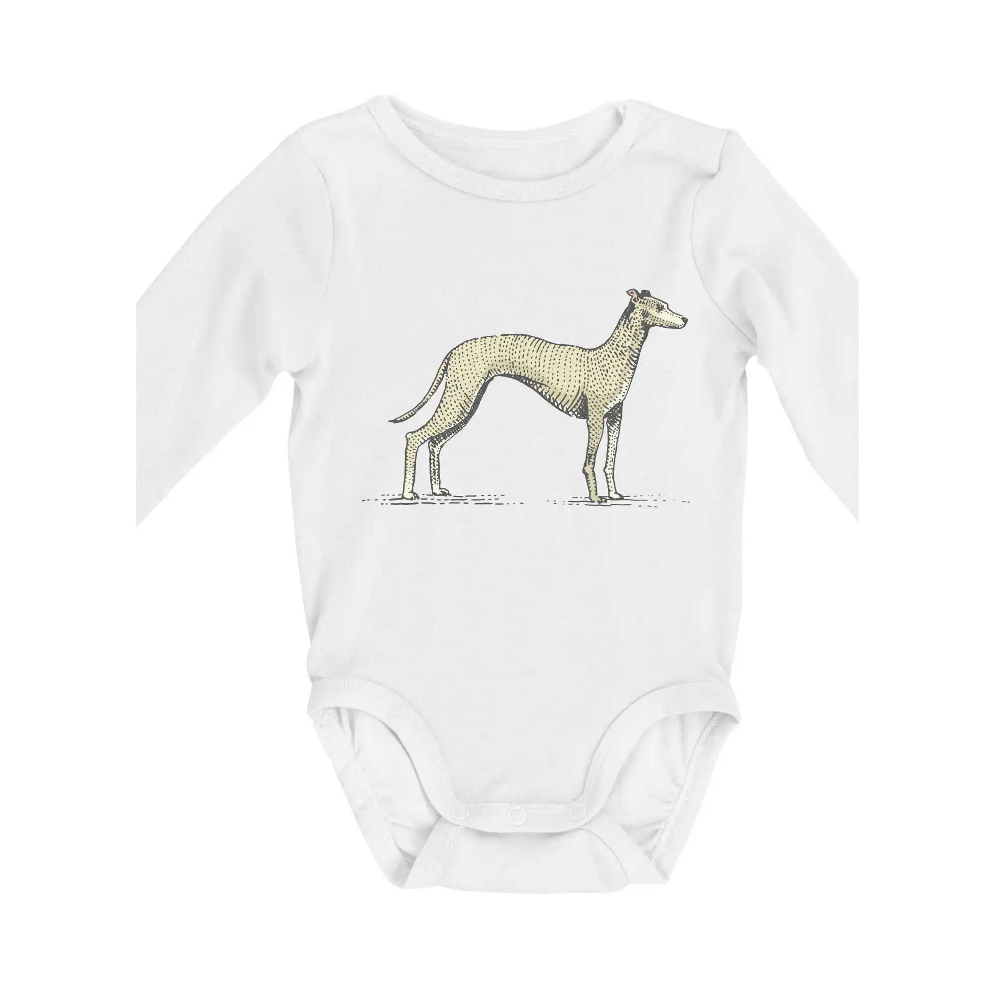 Ostatné psie plemená - Vintage Whippet - Body dojčenské s dlhým rukávom