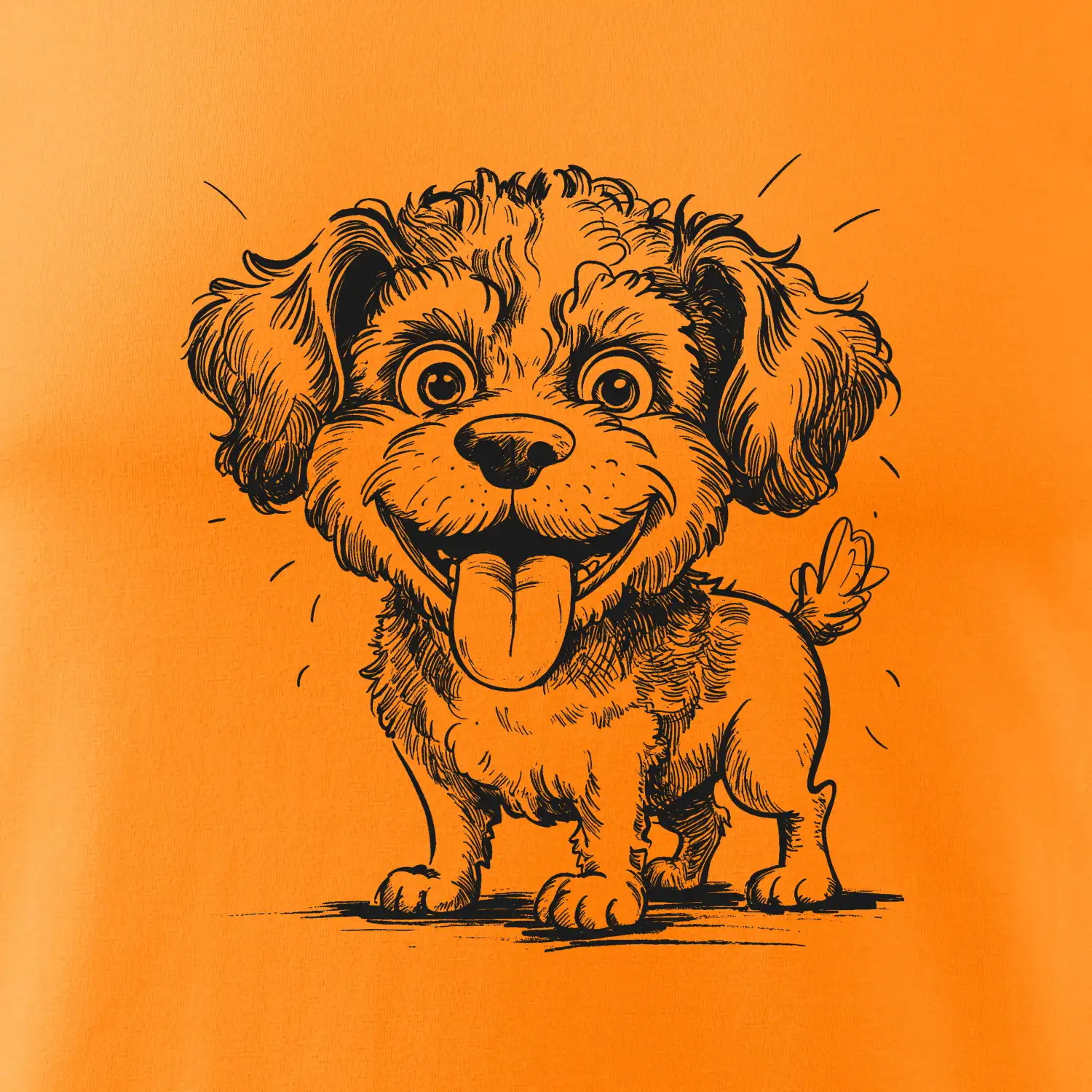 Lagotto romagnolo karikatura vypláznutý jazyk