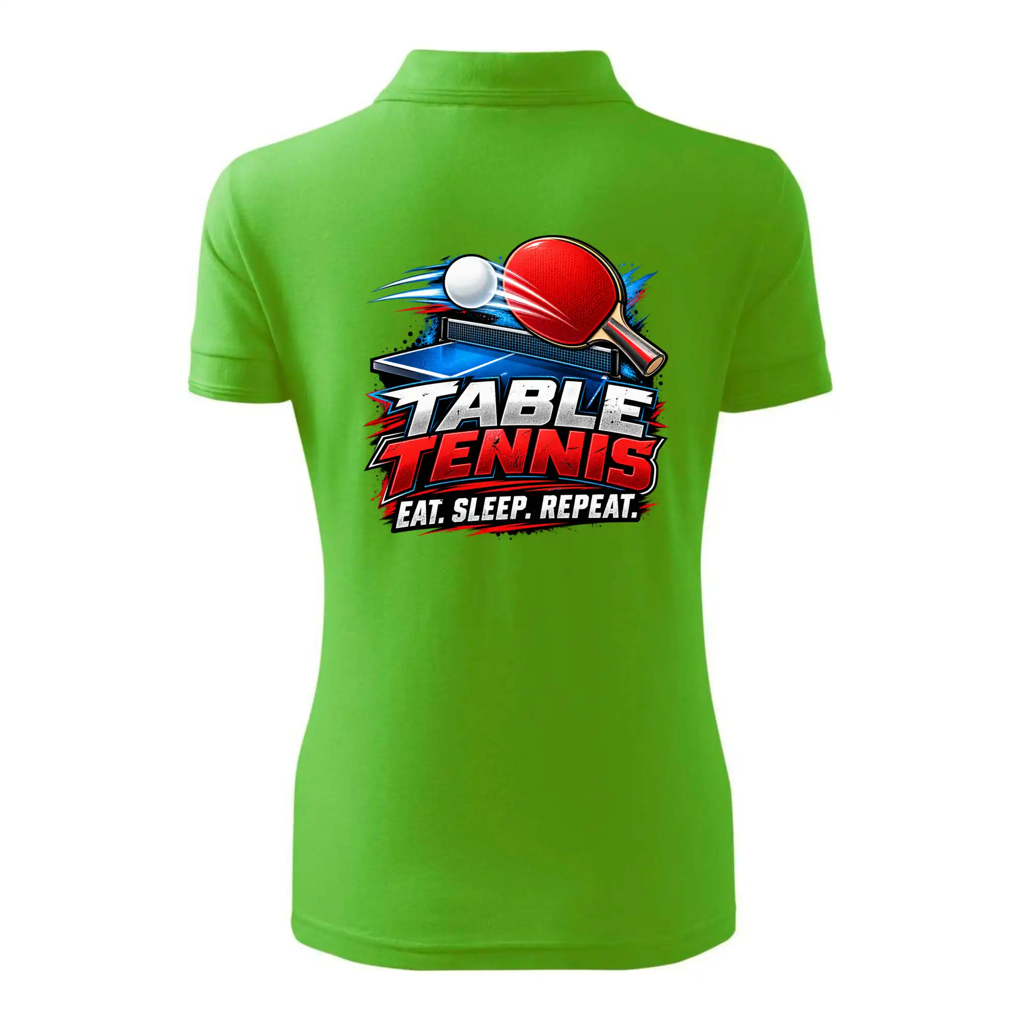 Stolní tenis pálka a míček eat sleep repeat