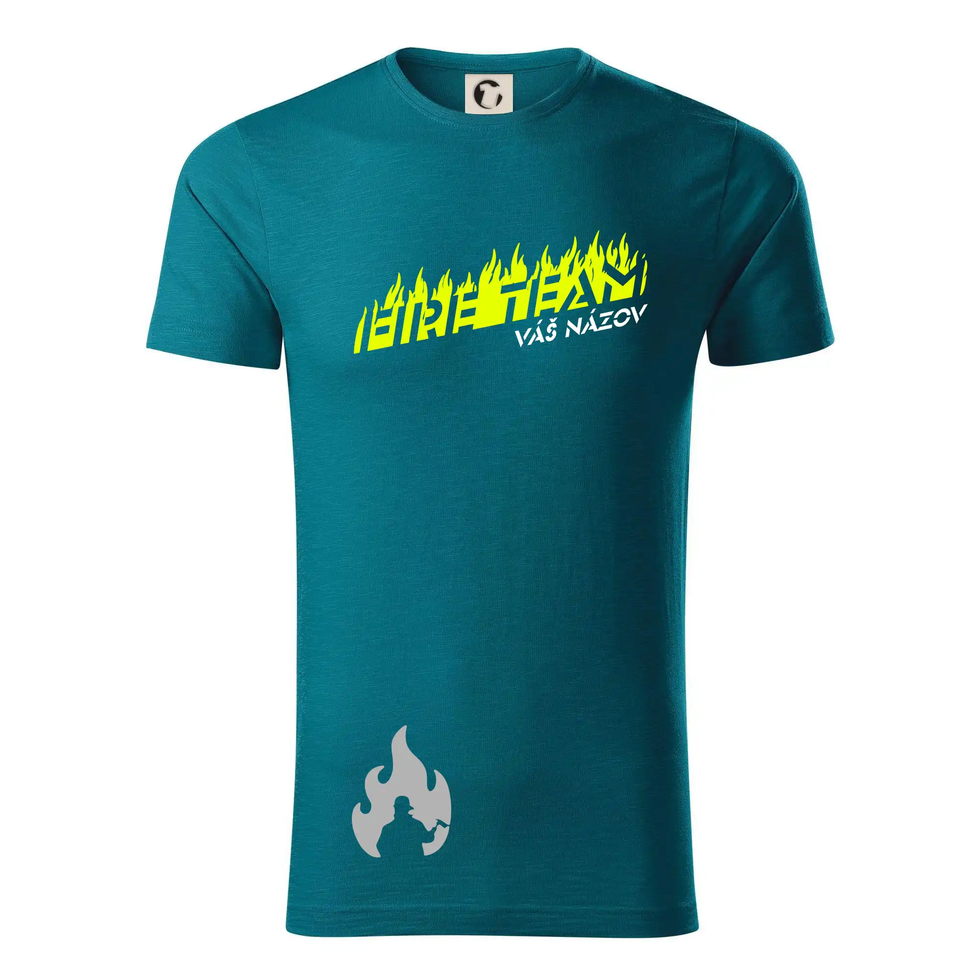Originálne tričká pre hasičov - Fireteam - oheň - Váš názov - Tričko z organickej bavlny